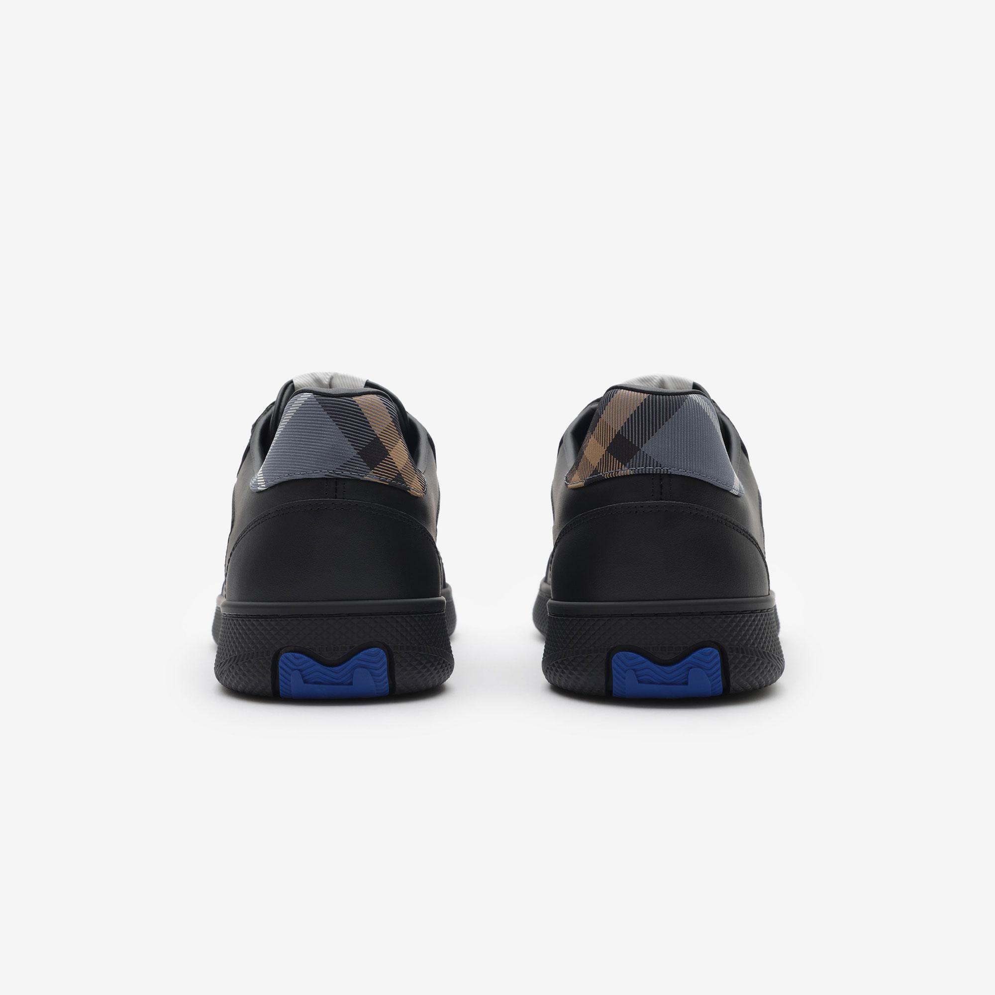 Burberry Leather And Check Terrace Erkek Siyah Sneaker