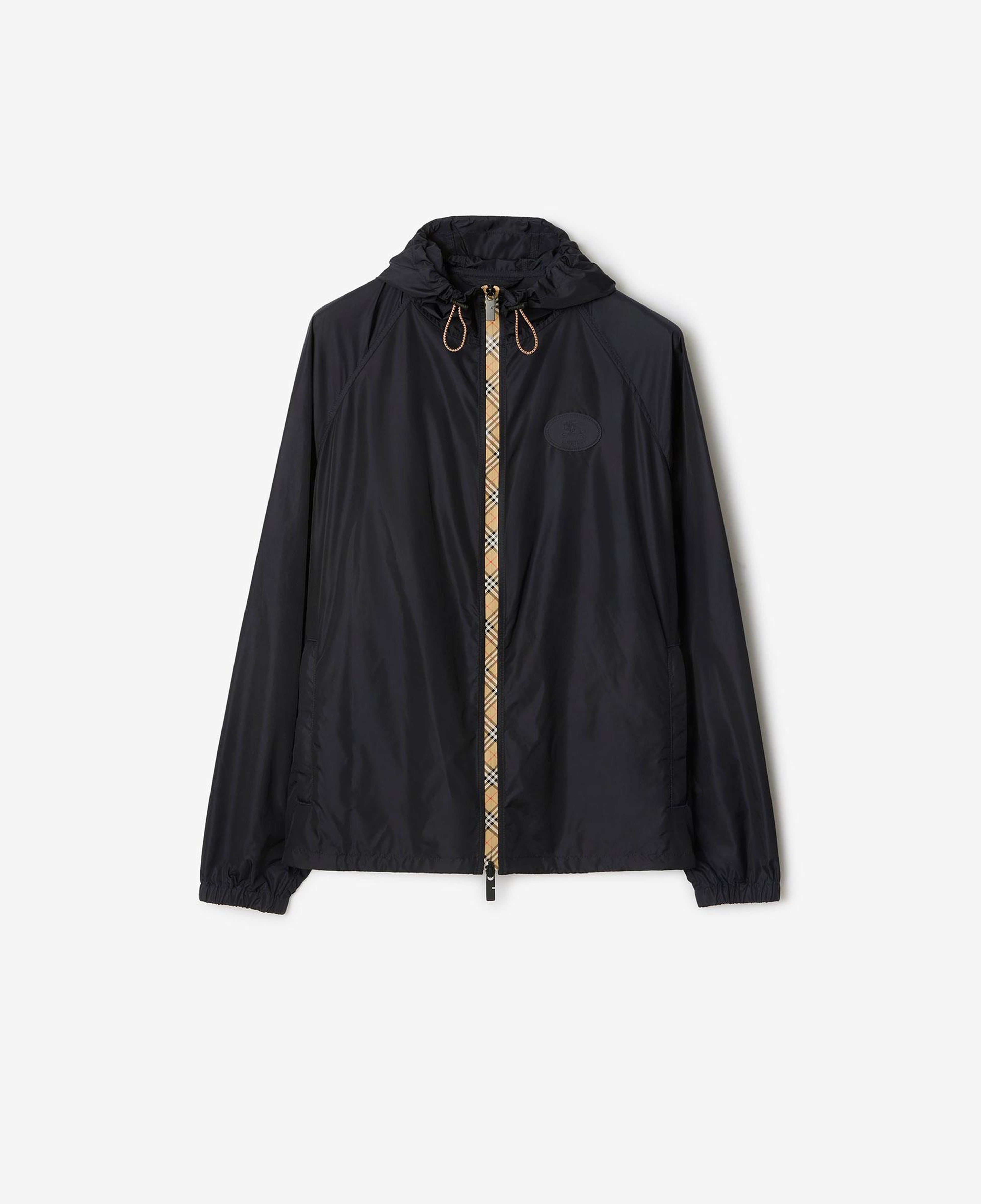 Burberry Checker-Tape Nylon Hooded Erkek Lacivert Mont