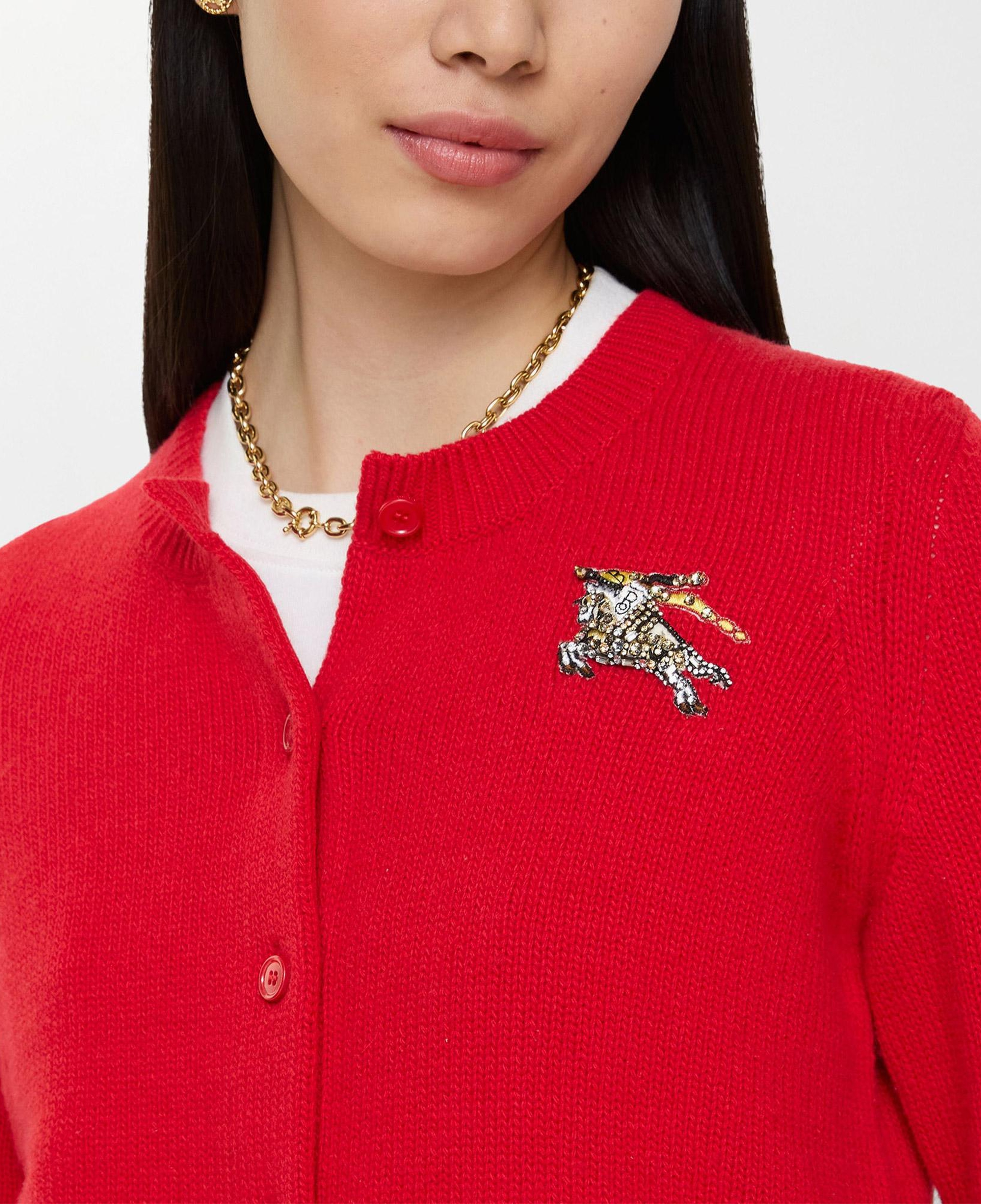 Burberry Wool Cashmere Cardigan Kadın Kırmızı Hırka