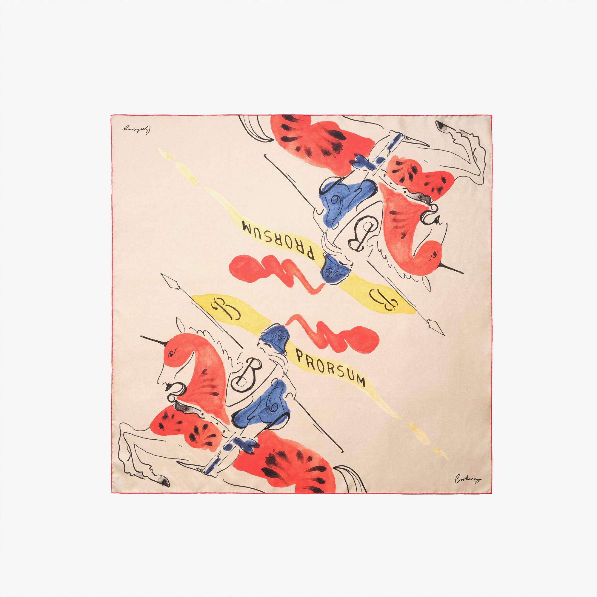 Burberry Watercolour Ekd Silk Kadın Beyaz Eşarp