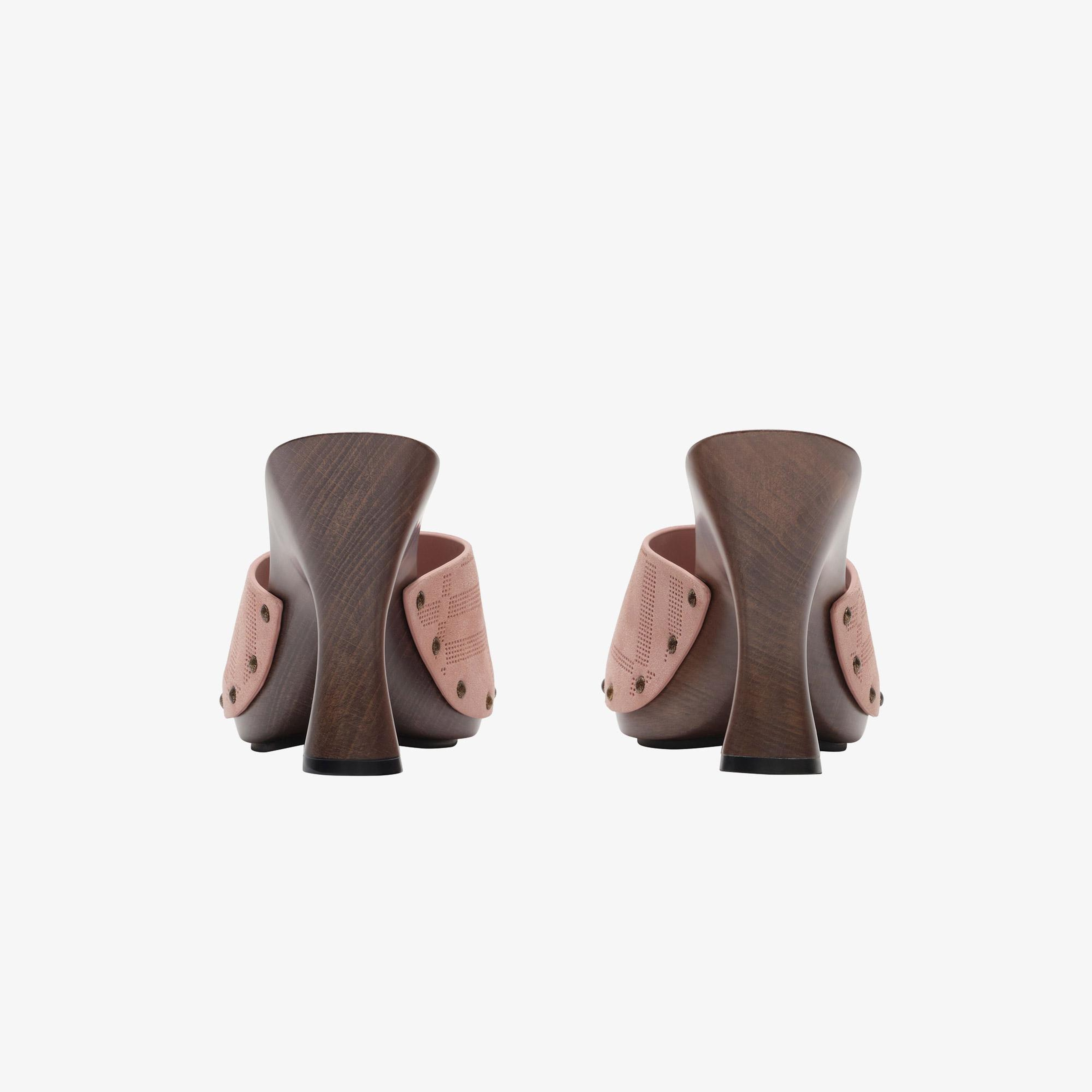 Burberry Check Suede Potter Kadın Pembe Sandalet