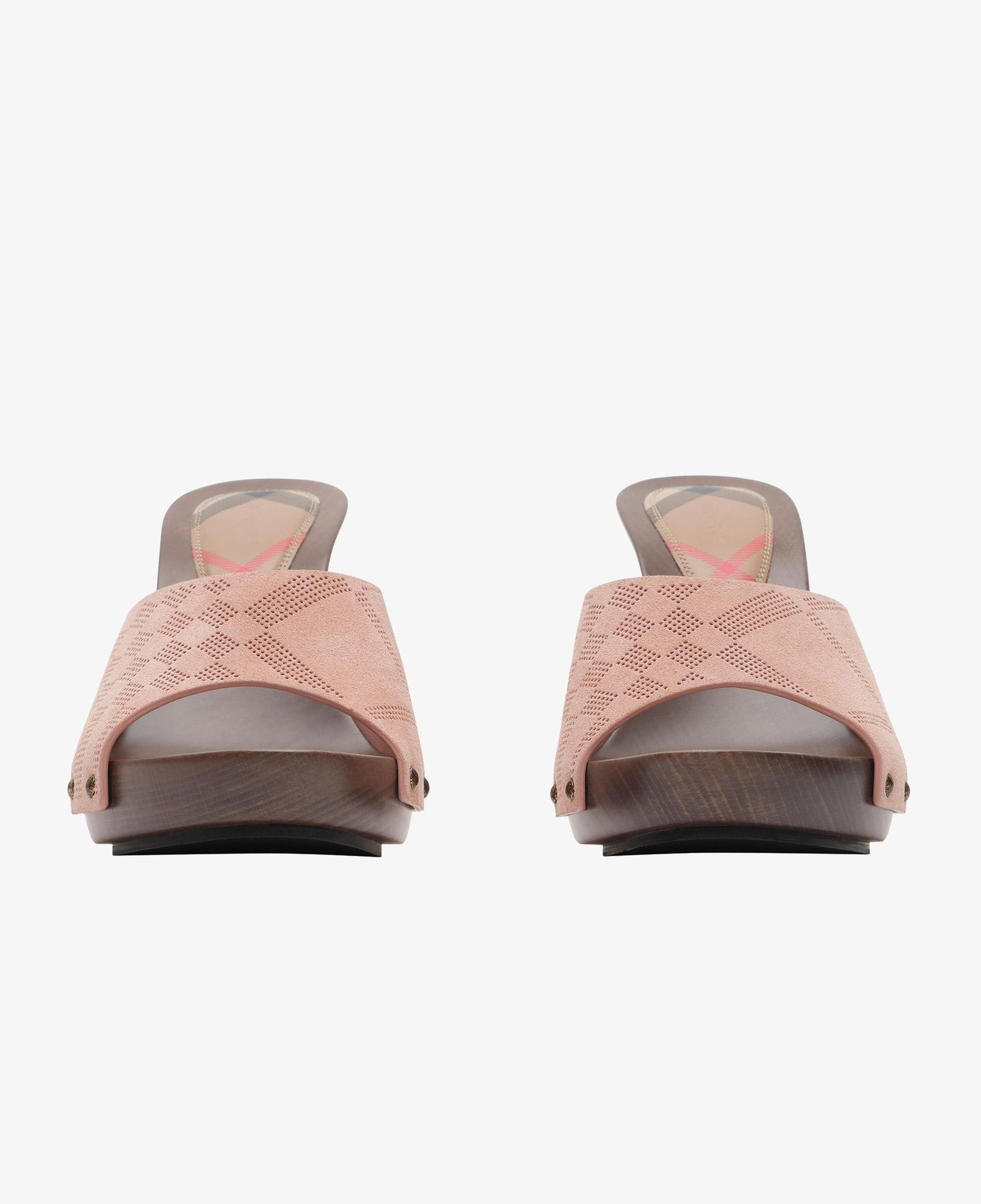 Burberry Check Suede Potter Kadın Pembe Sandalet