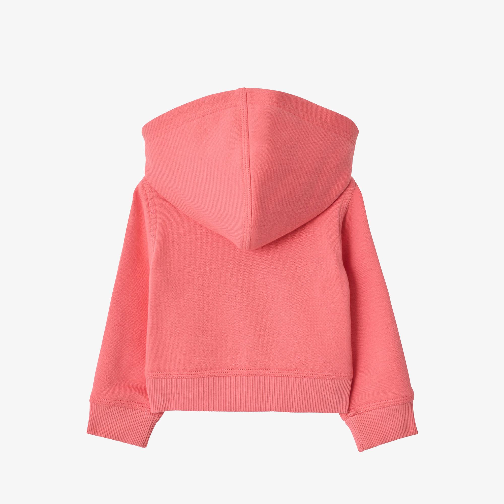 Burberry Check Trim Cotton Zip Çocuk Pembe Hoodie