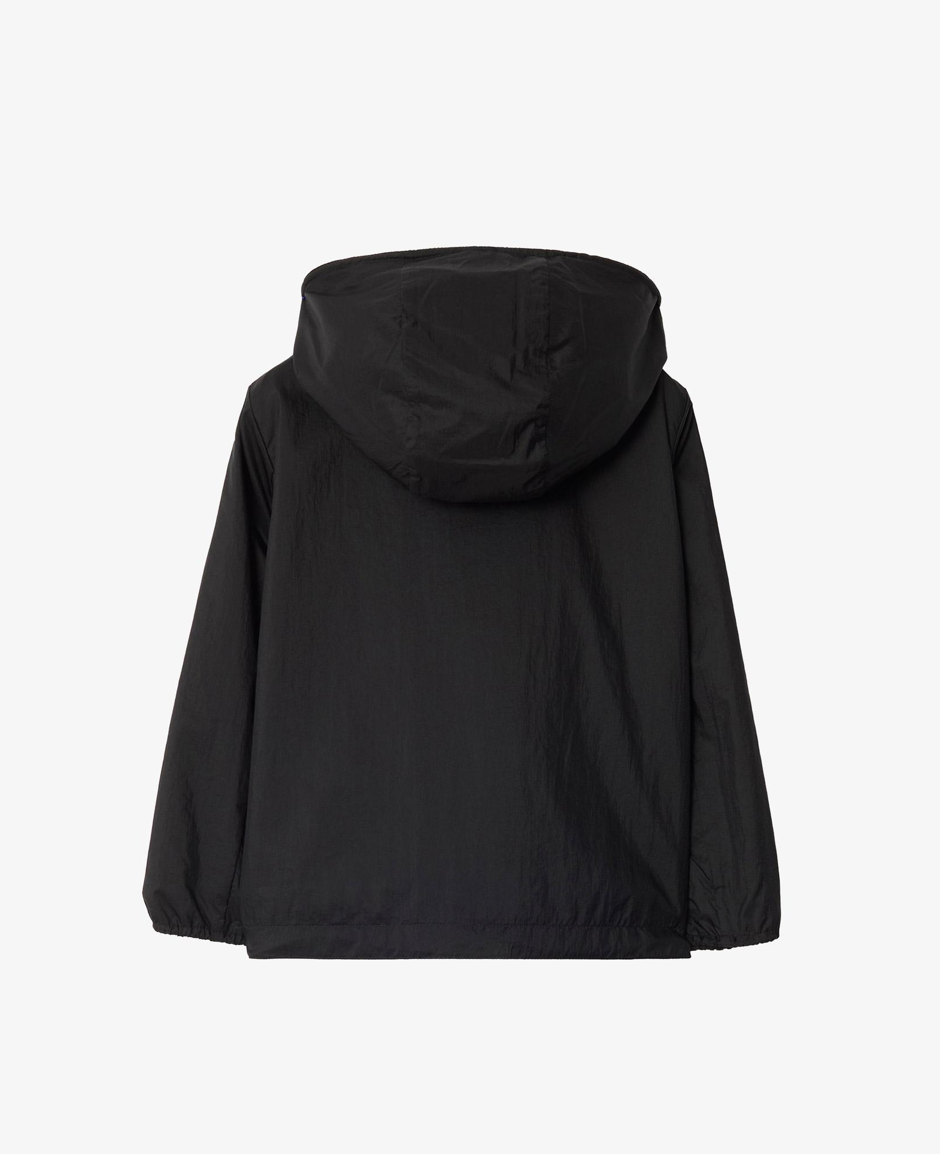 Burberry Checker-Tape Nylon Hooded Çocuk Siyah Mont