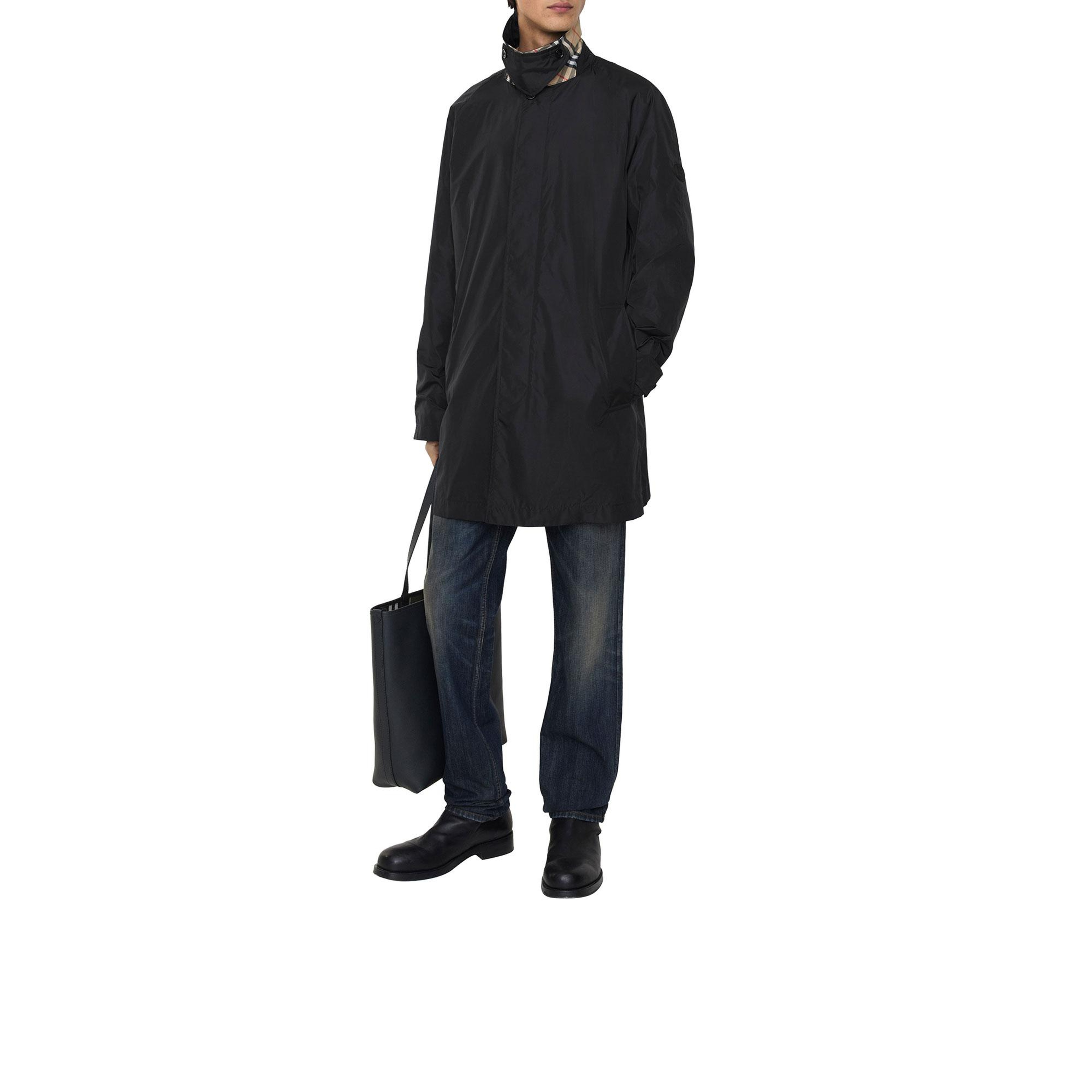 Burberry Nylon Ridgewood Car Erkek Siyah Pardesü