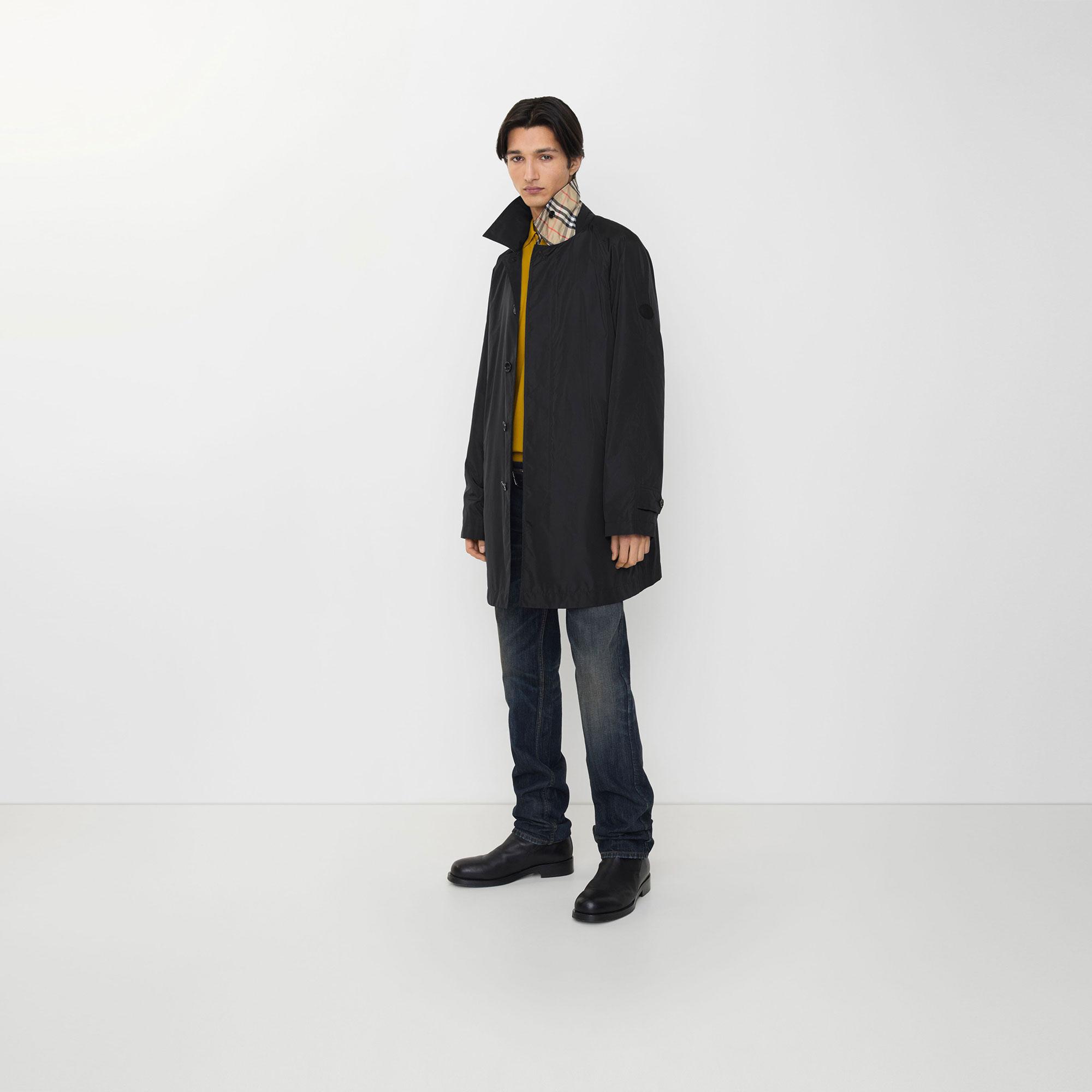 Burberry Nylon Ridgewood Car Erkek Siyah Pardesü