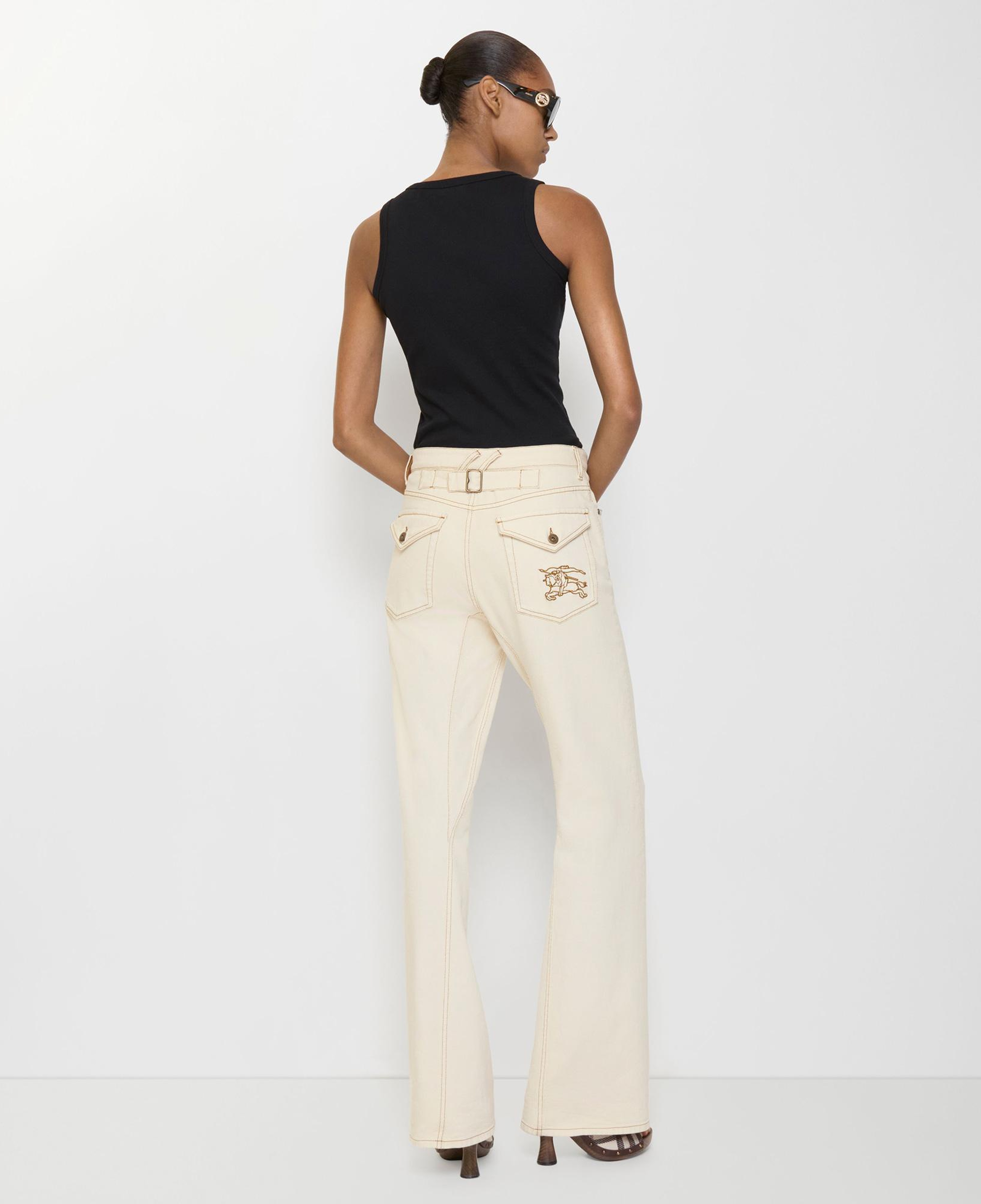 Burberry High Rise Bootcut Kadın Beyaz Jean