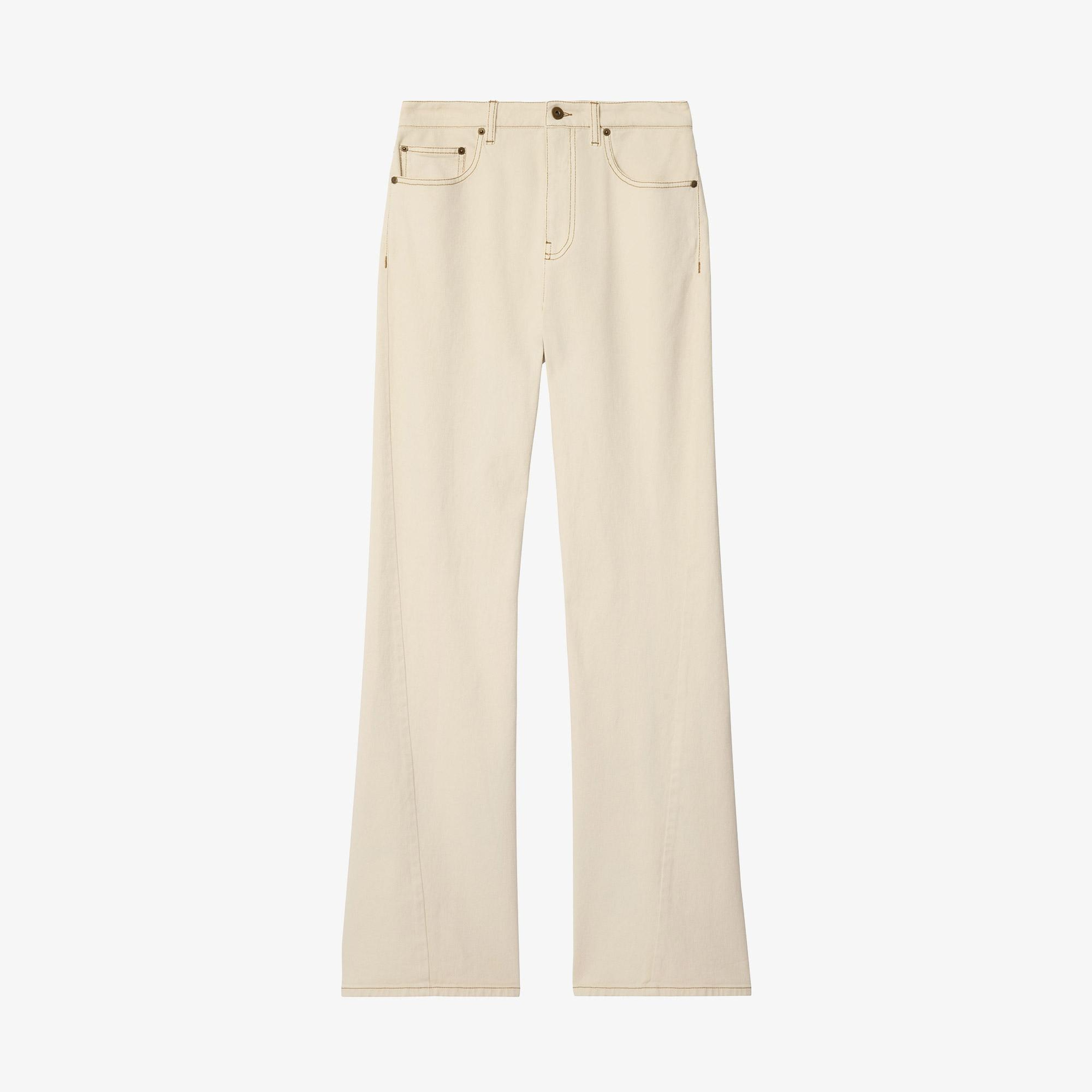 Burberry High Rise Bootcut Kadın Beyaz Jean