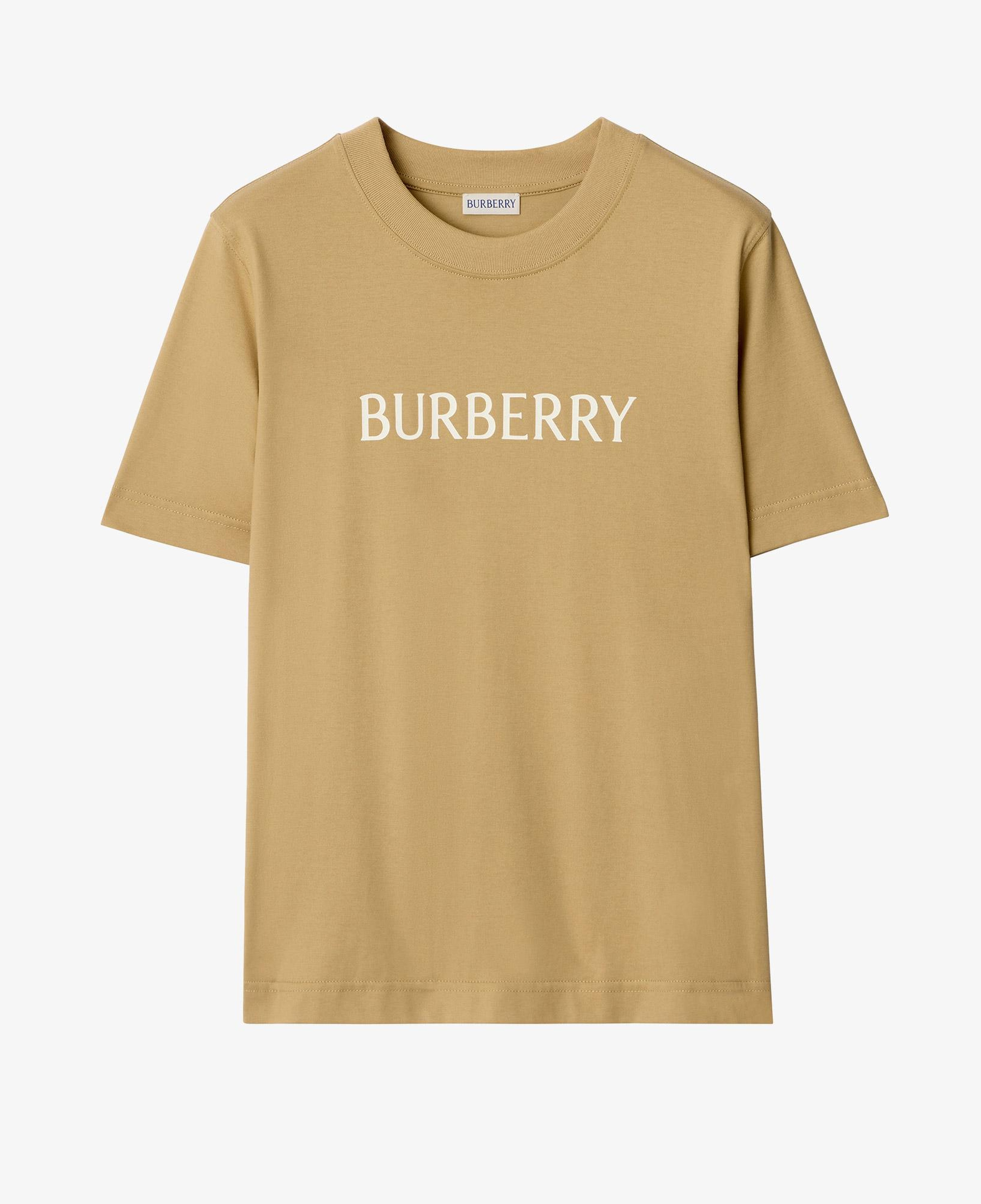 Burberry Logo Cotton Kadın Bej T-Shirt