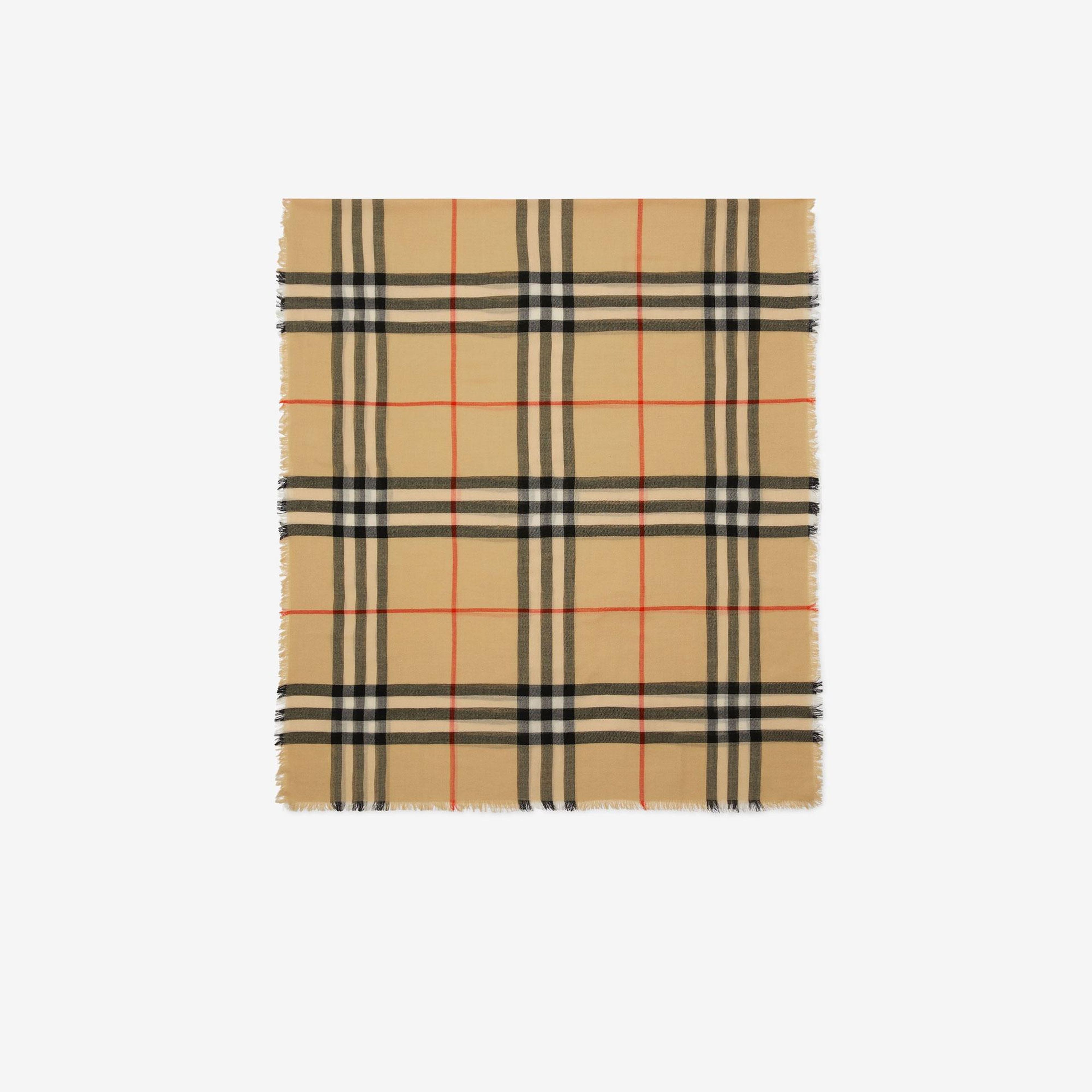 Burberry Check Wool Kadın Bej Atkı
