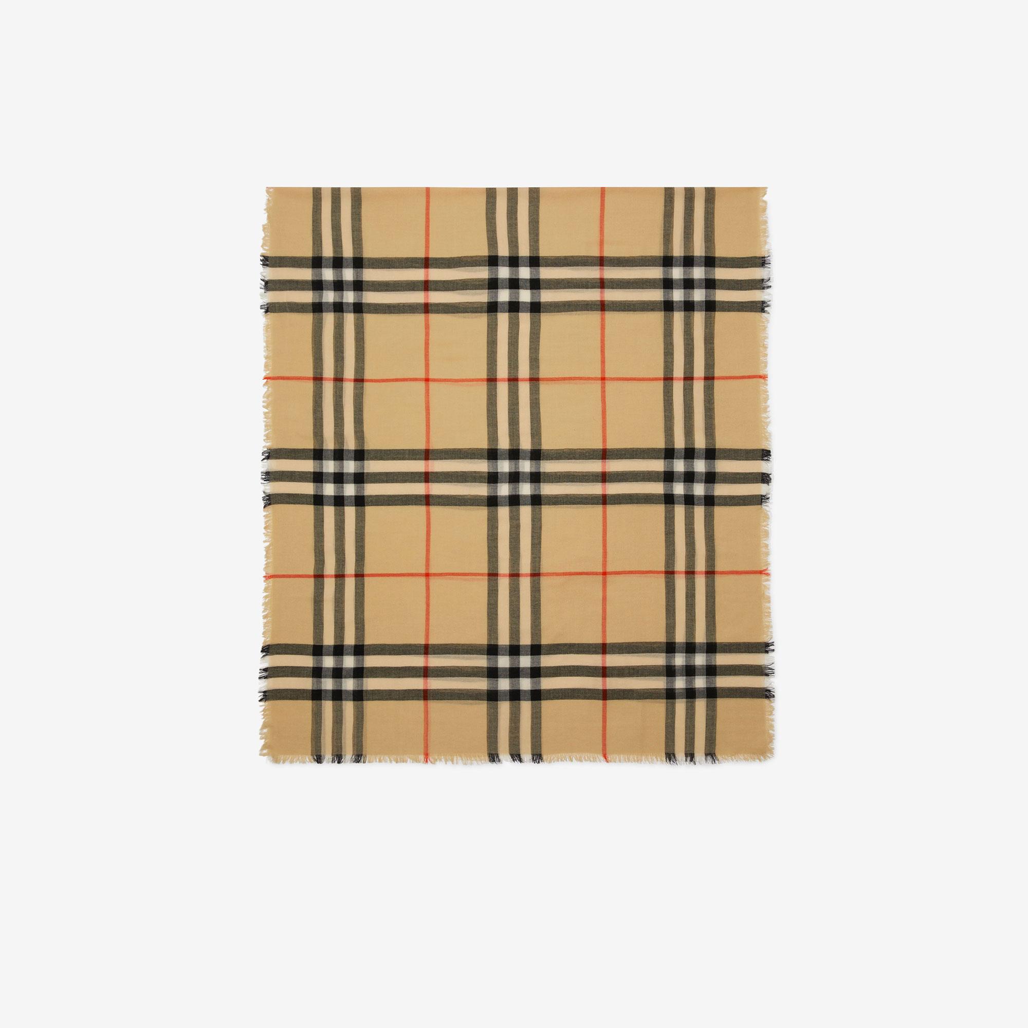 Burberry Check Wool Kadın Bej Atkı