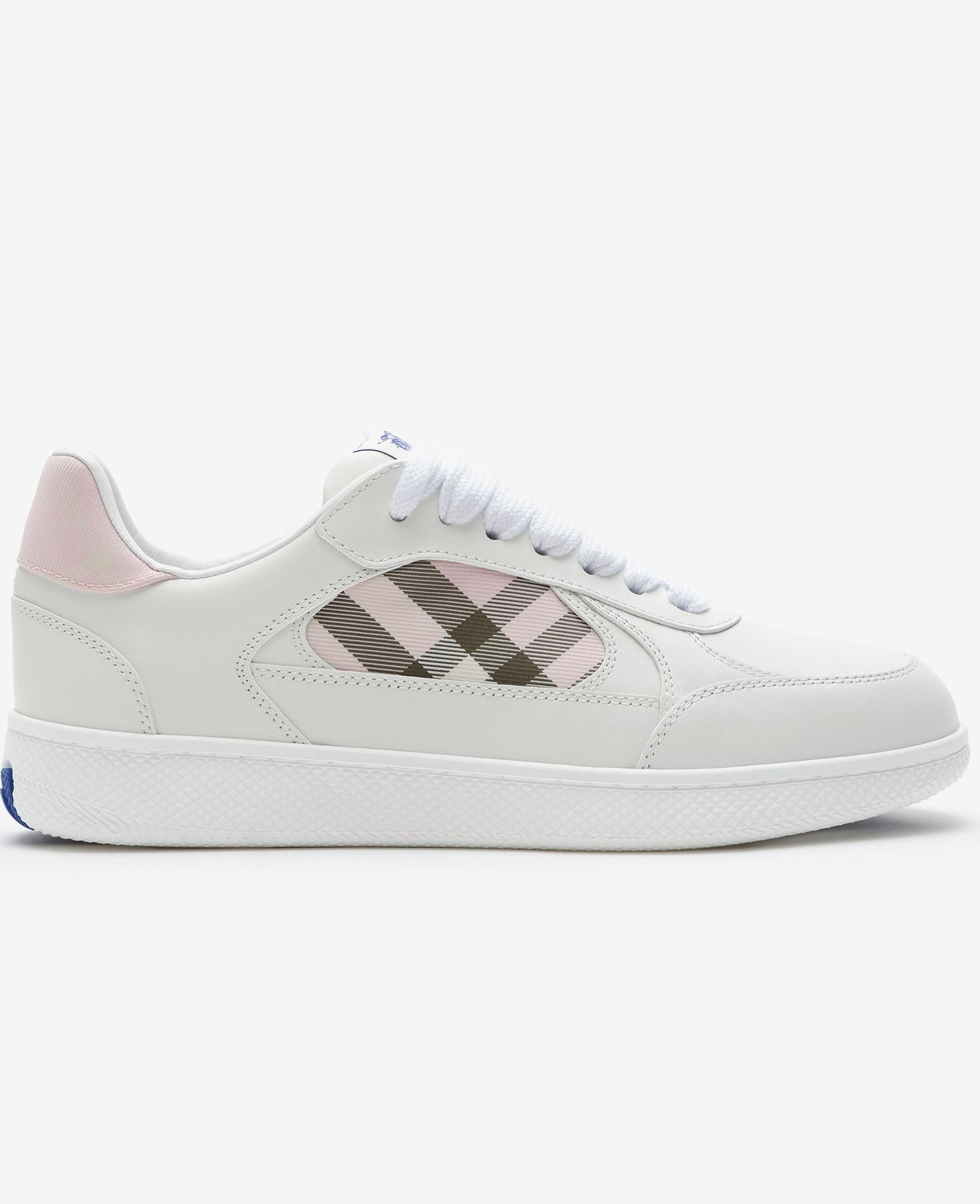 Burberry Leather And Check Terrace Kadın Beyaz Sneaker