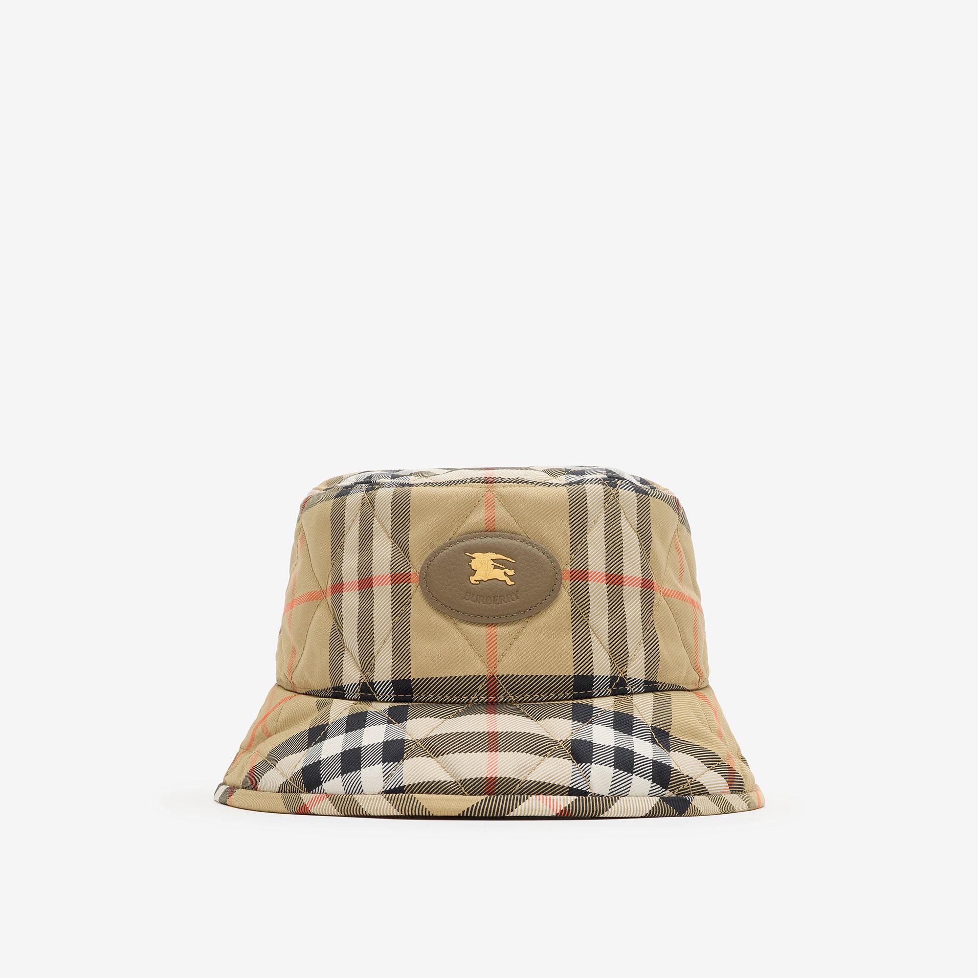 Burberry Quilted Horseshoe Bucket Erkek Bej Şapka