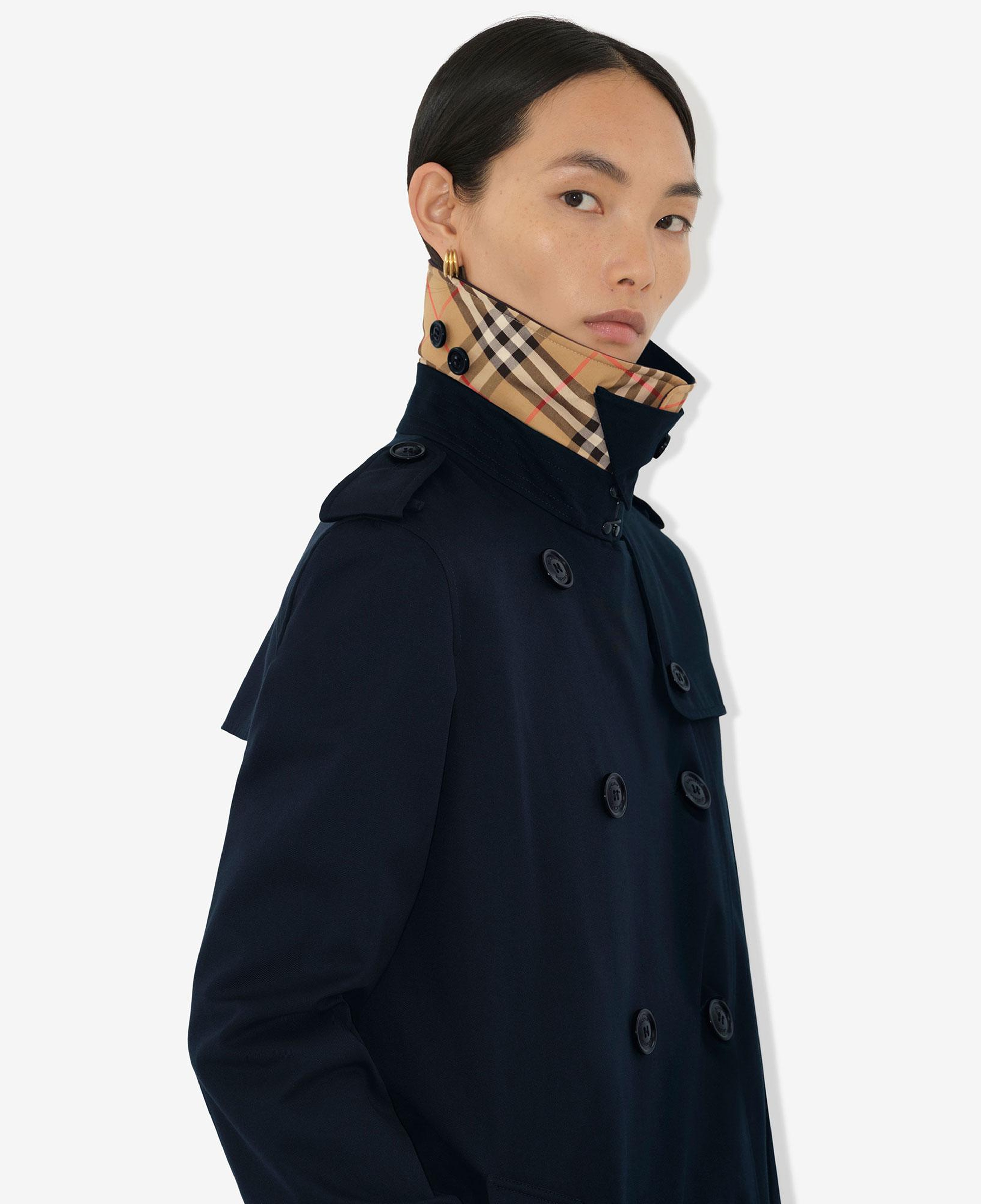 Burberry Short Kensington Heritage Kadın Lacivert Trençkot