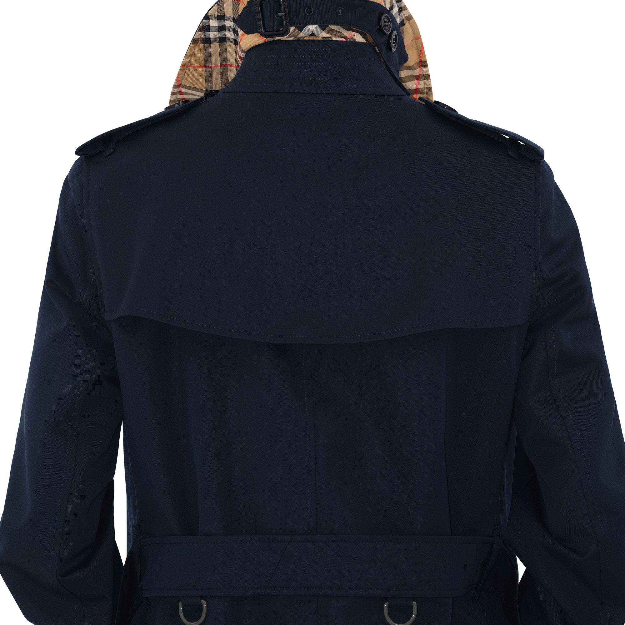 Burberry Short Kensington Heritage Kadın Lacivert Trençkot