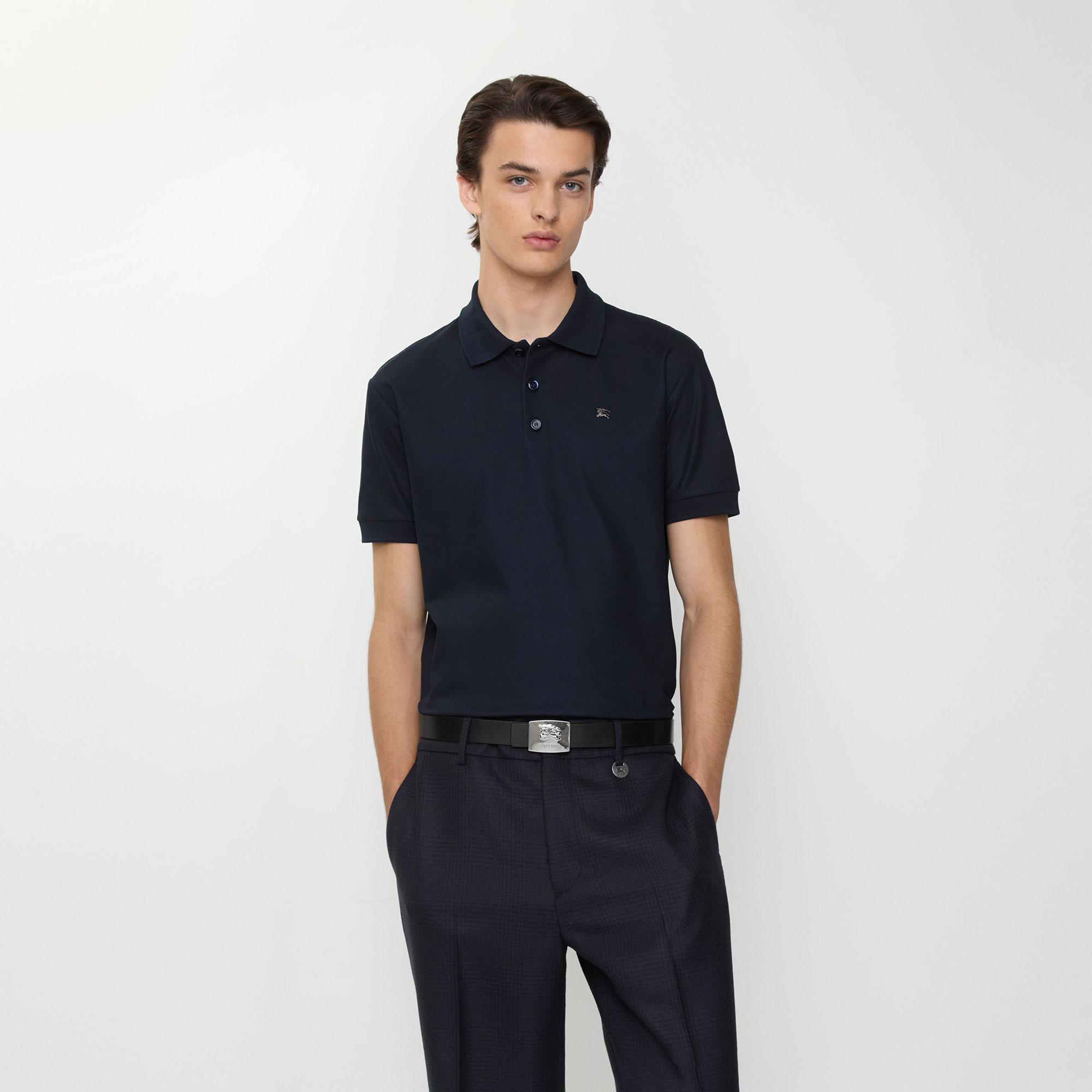 Burberry Metal Ekd Cotton Erkek Lacivert Polo