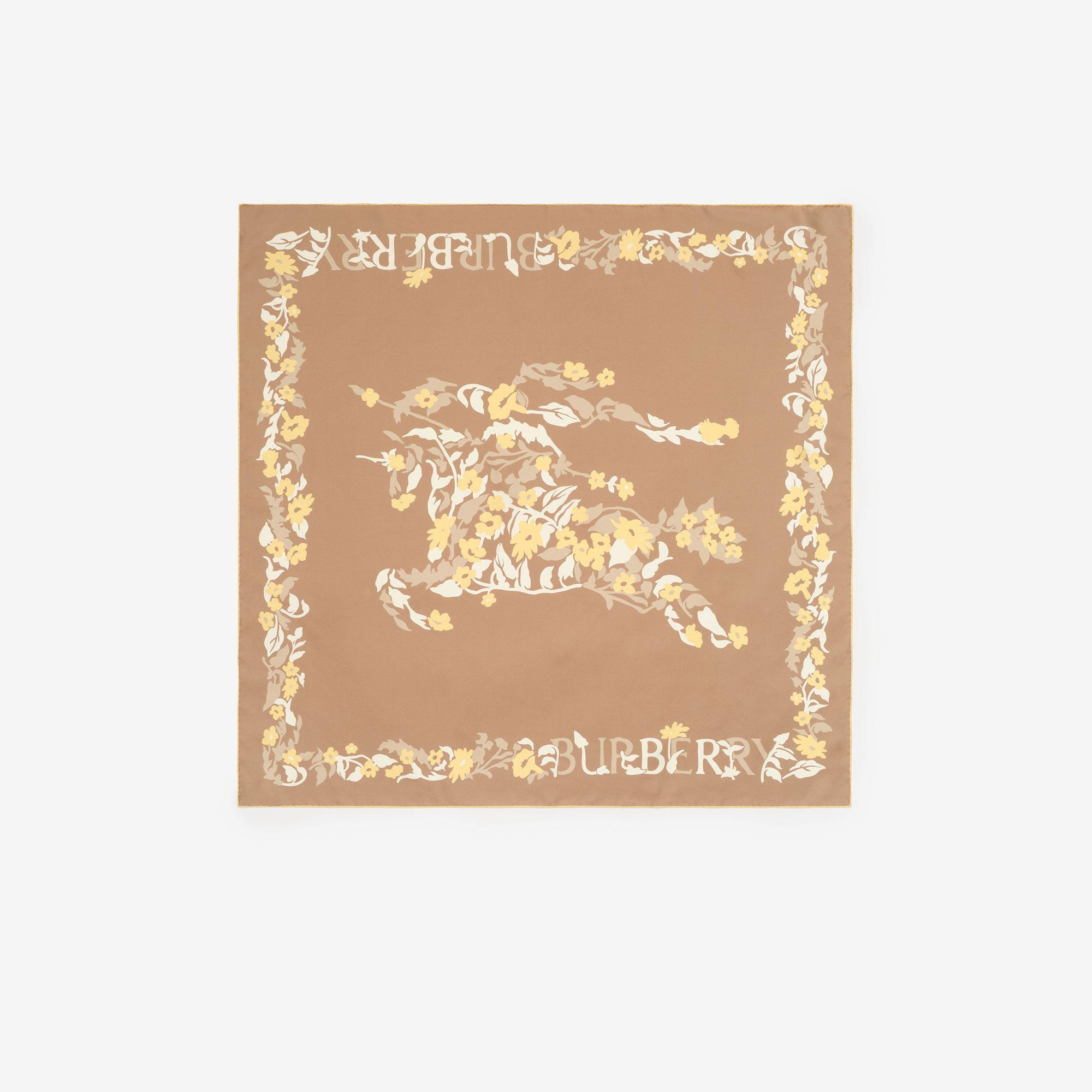 Burberry Floral Ekd Silk Kadın Bej Eşarp