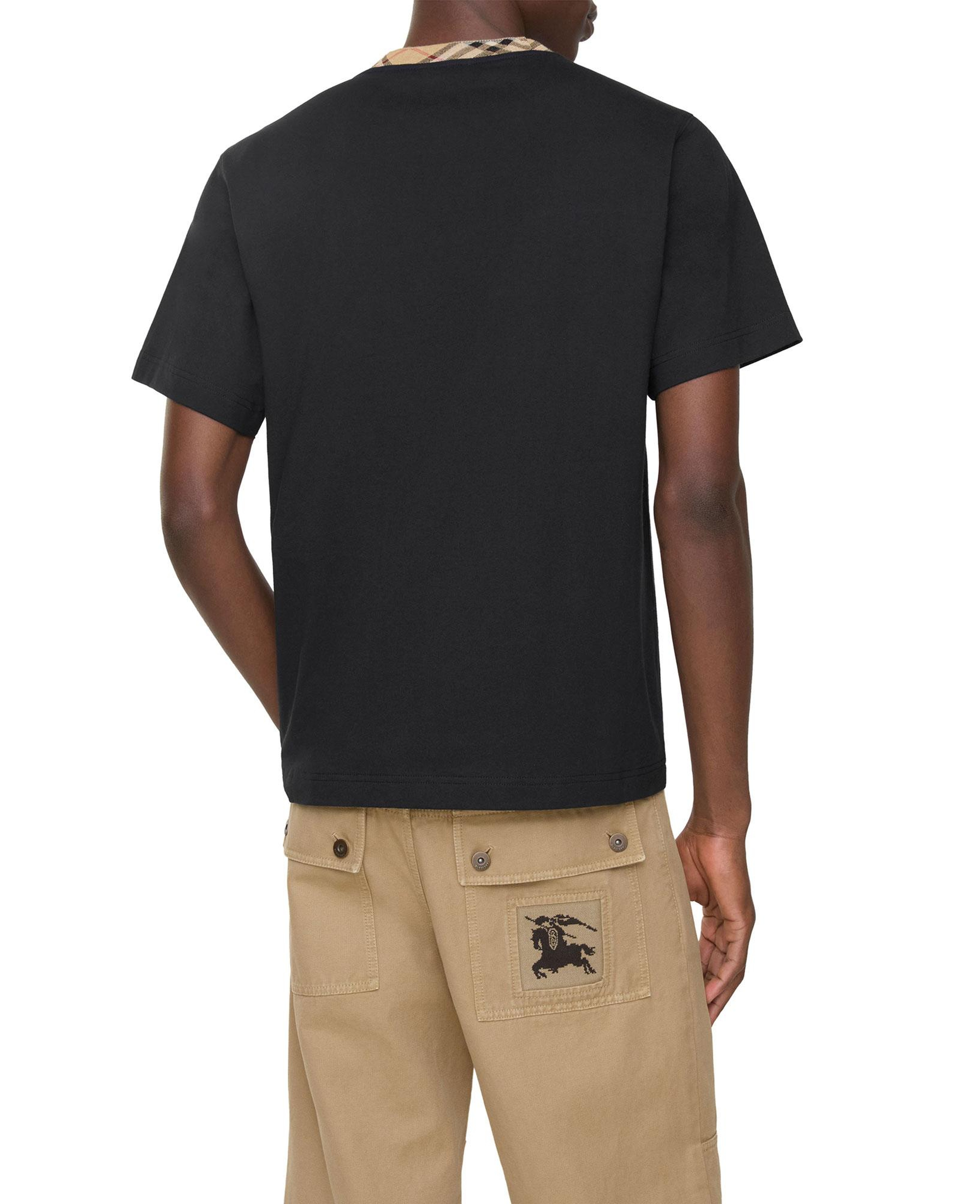 Burberry Check Trim Cotton Erkek Siyah T-Shirt