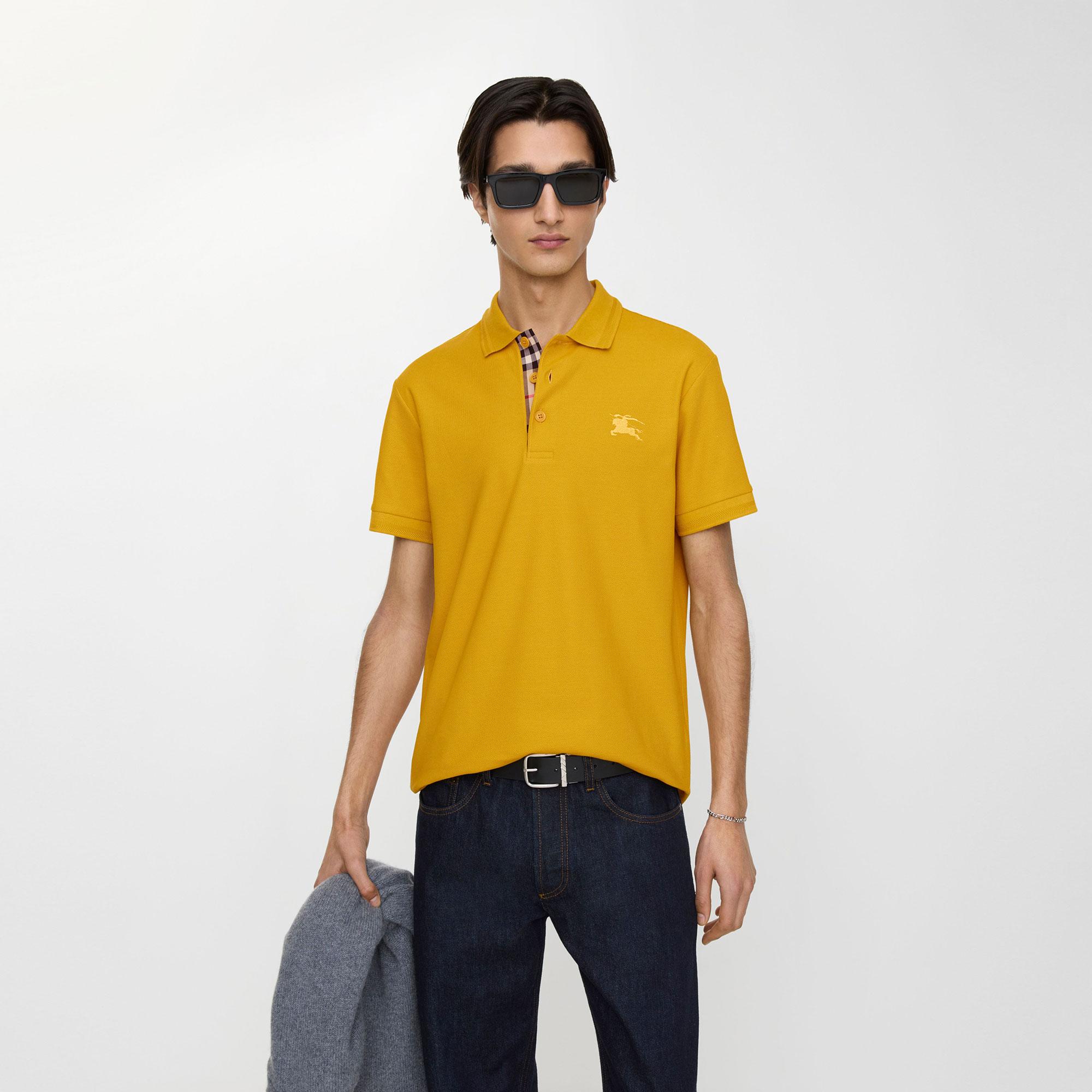 Burberry Cotton Erkek Sarı Polo