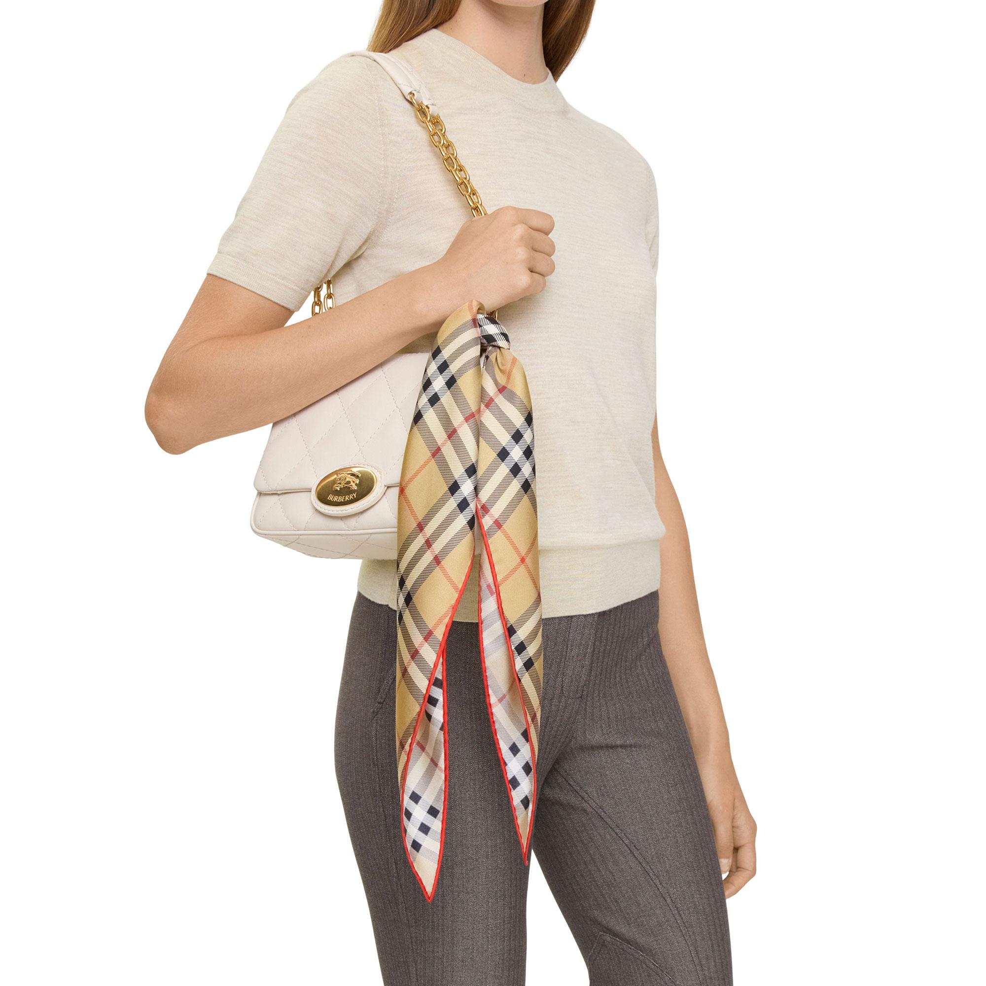 Burberry Check Silk Kadın Bej Eşarp