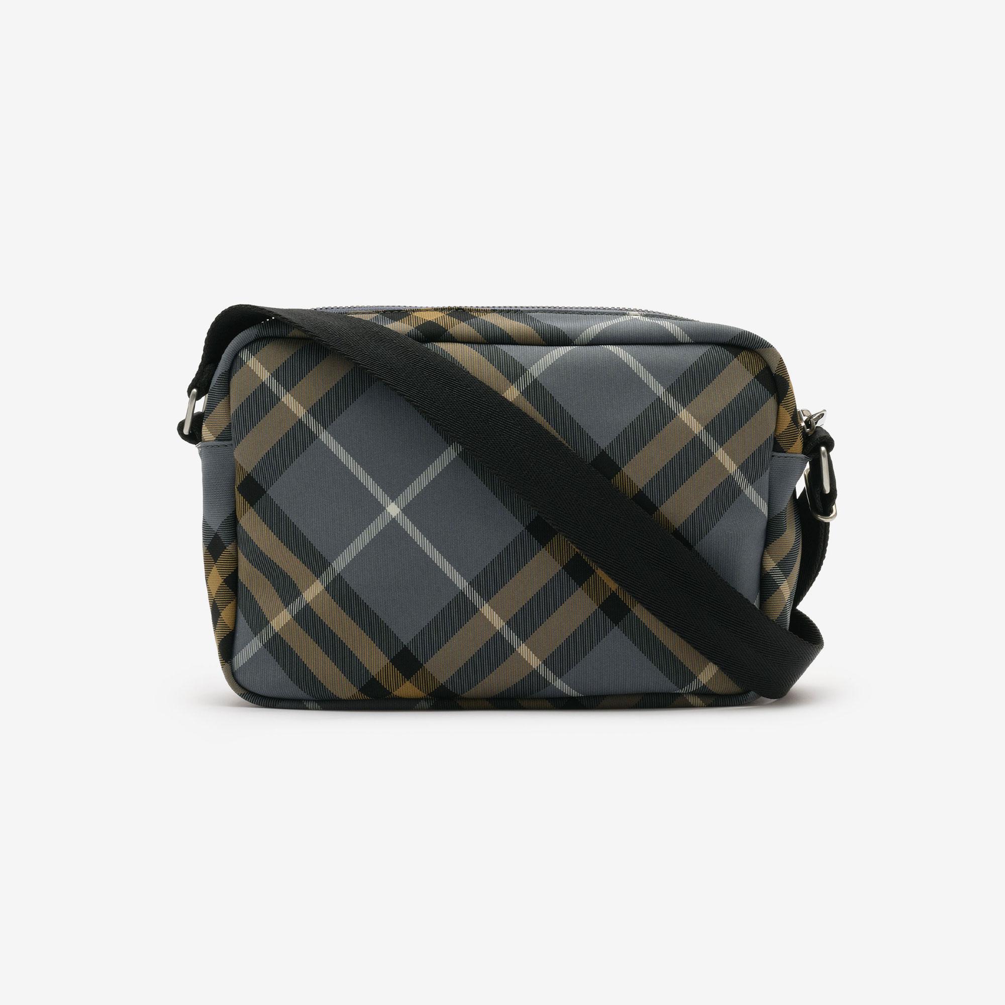 Burberry Small Check Crossbody Erkek Mavi Omuz Çantası
