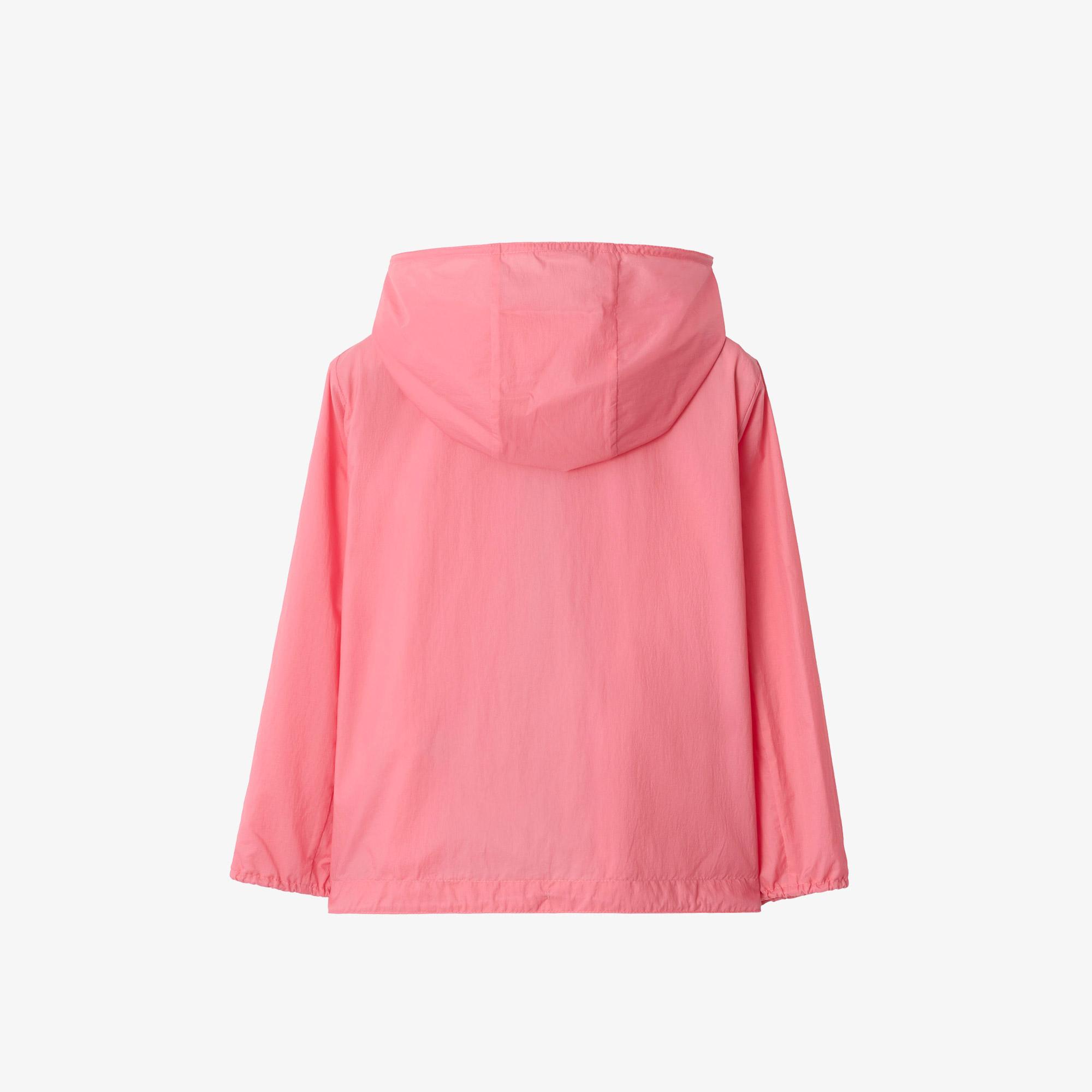 Burberry Checker-Tape Nylon Hooded Çocuk Pembe Mont