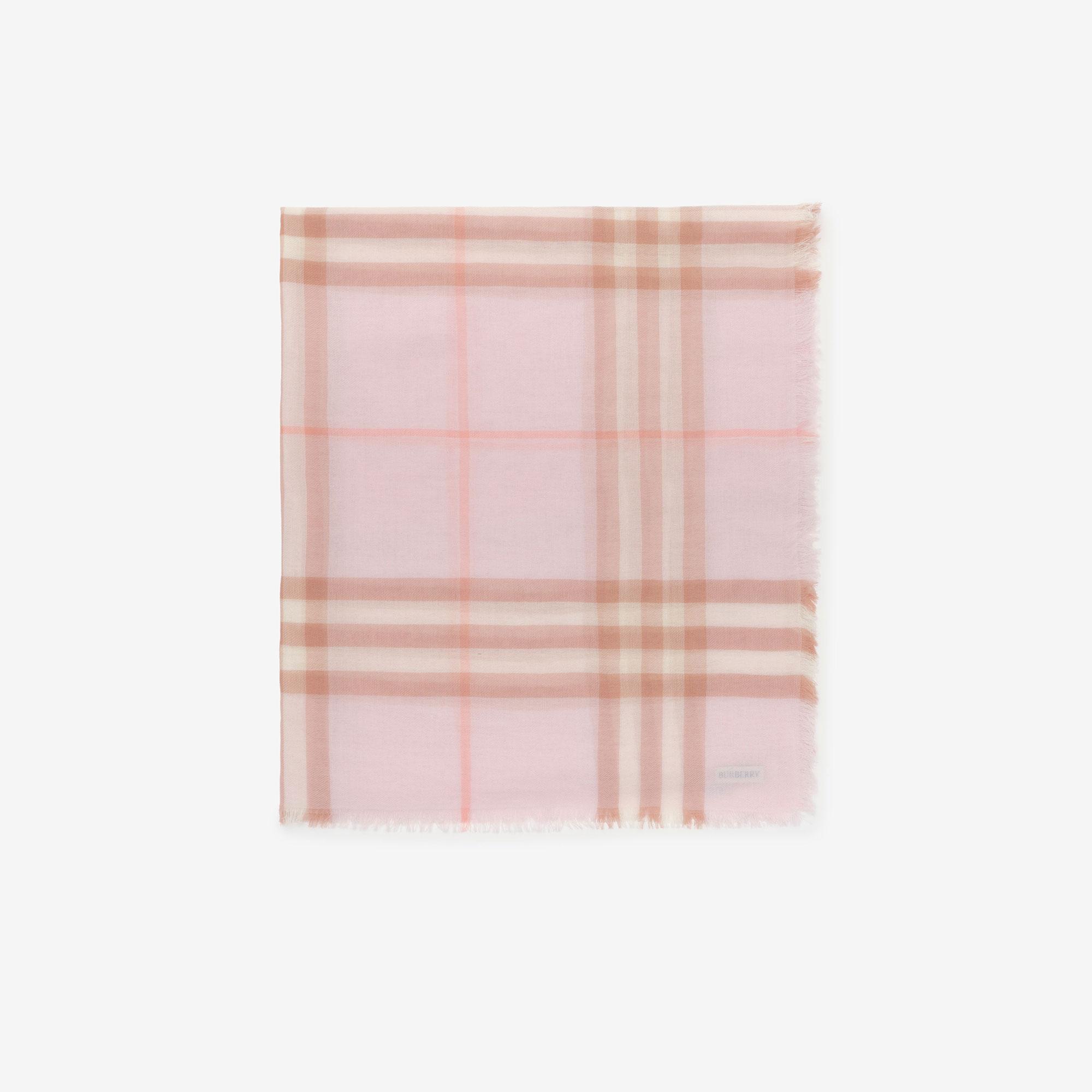 Burberry Wide Check Wool Kadın Pembe Atkı