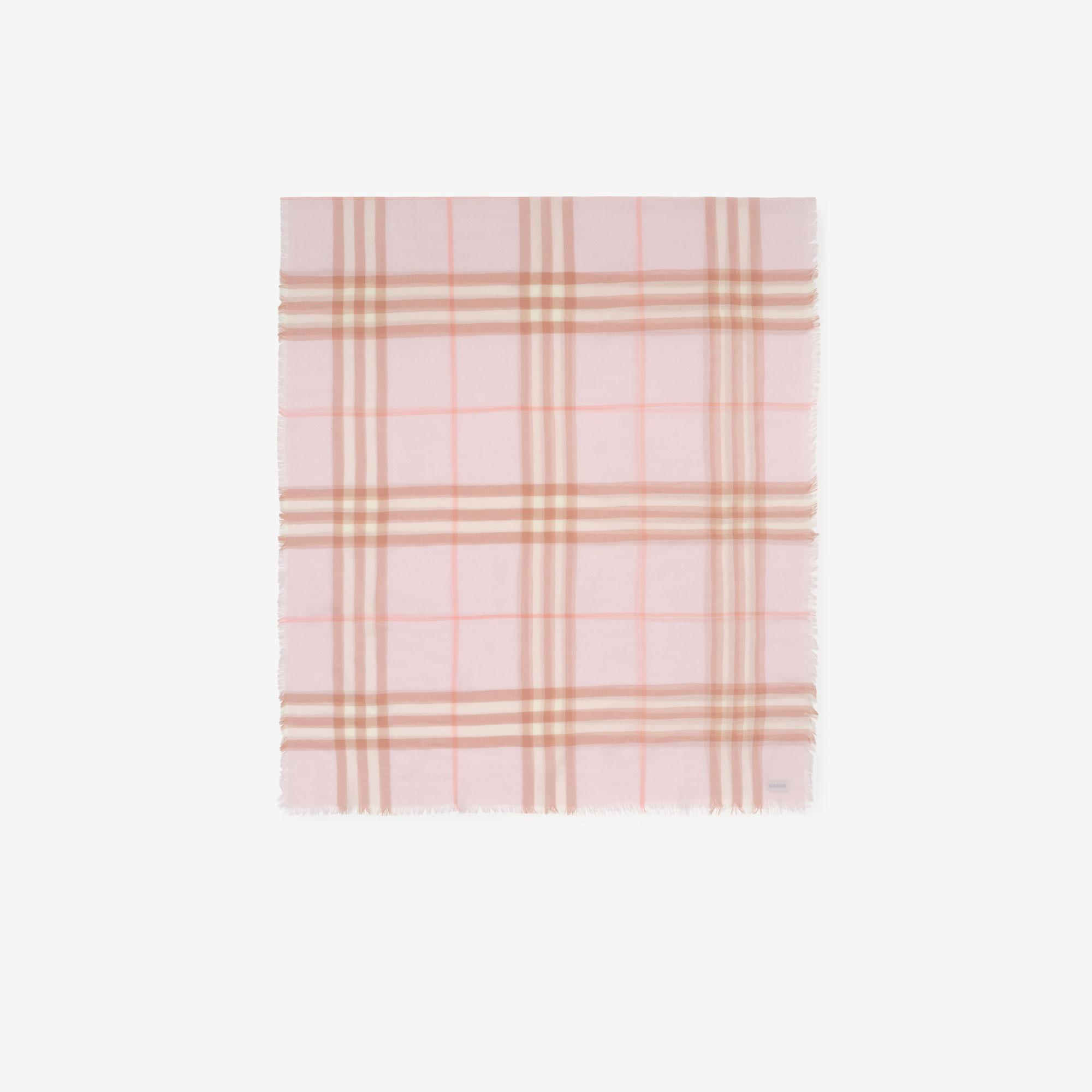Burberry Wide Check Wool Kadın Pembe Atkı