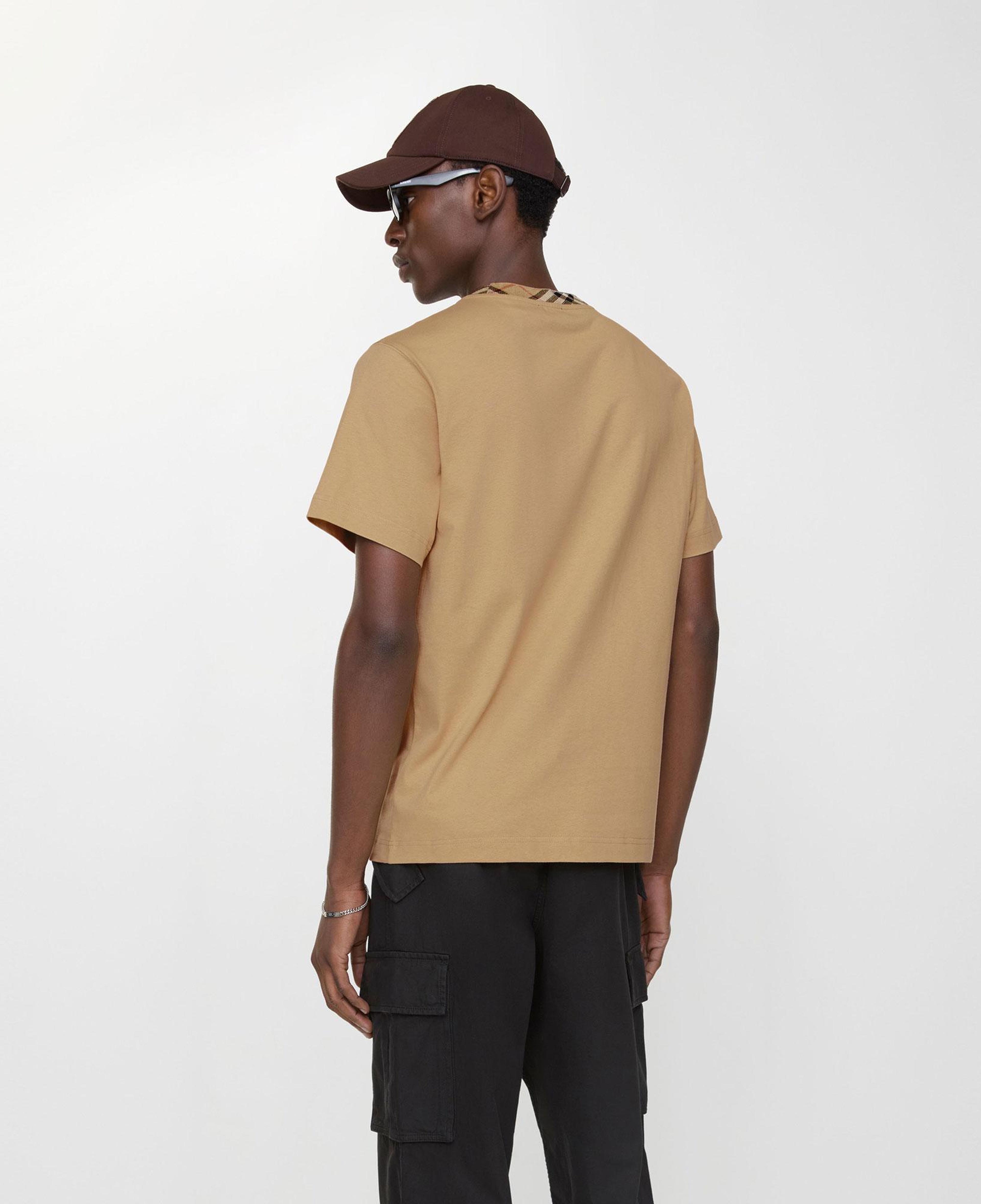 Burberry Check Trim Cotton Erkek Bej T-Shirt