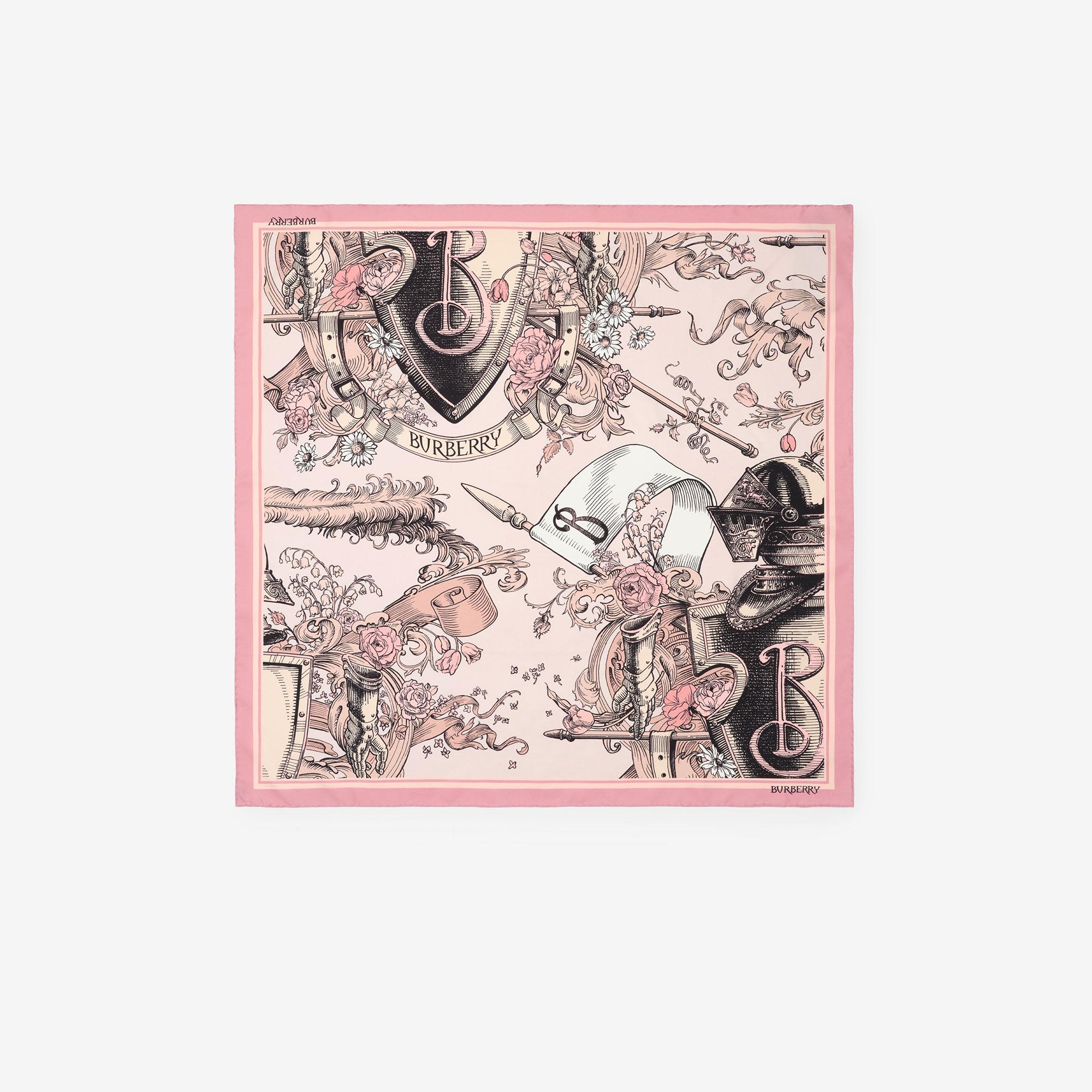 Burberry Etched Knight Silk Kadın Pembe Eşarp