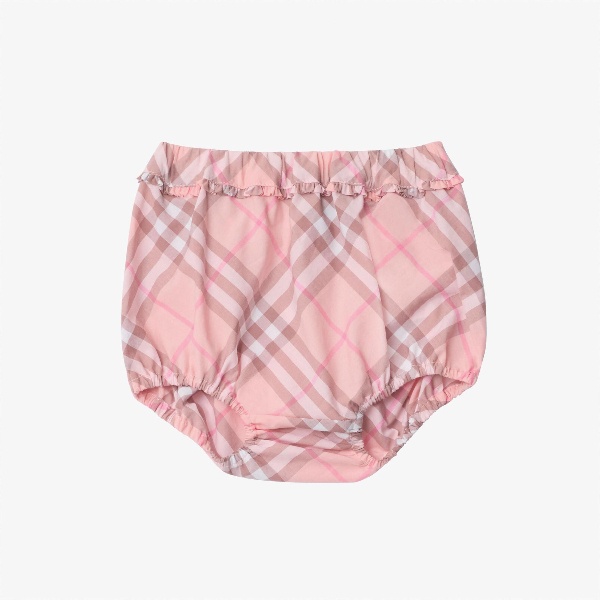 Burberry Check Cotton Çocuk Pembe Elbise