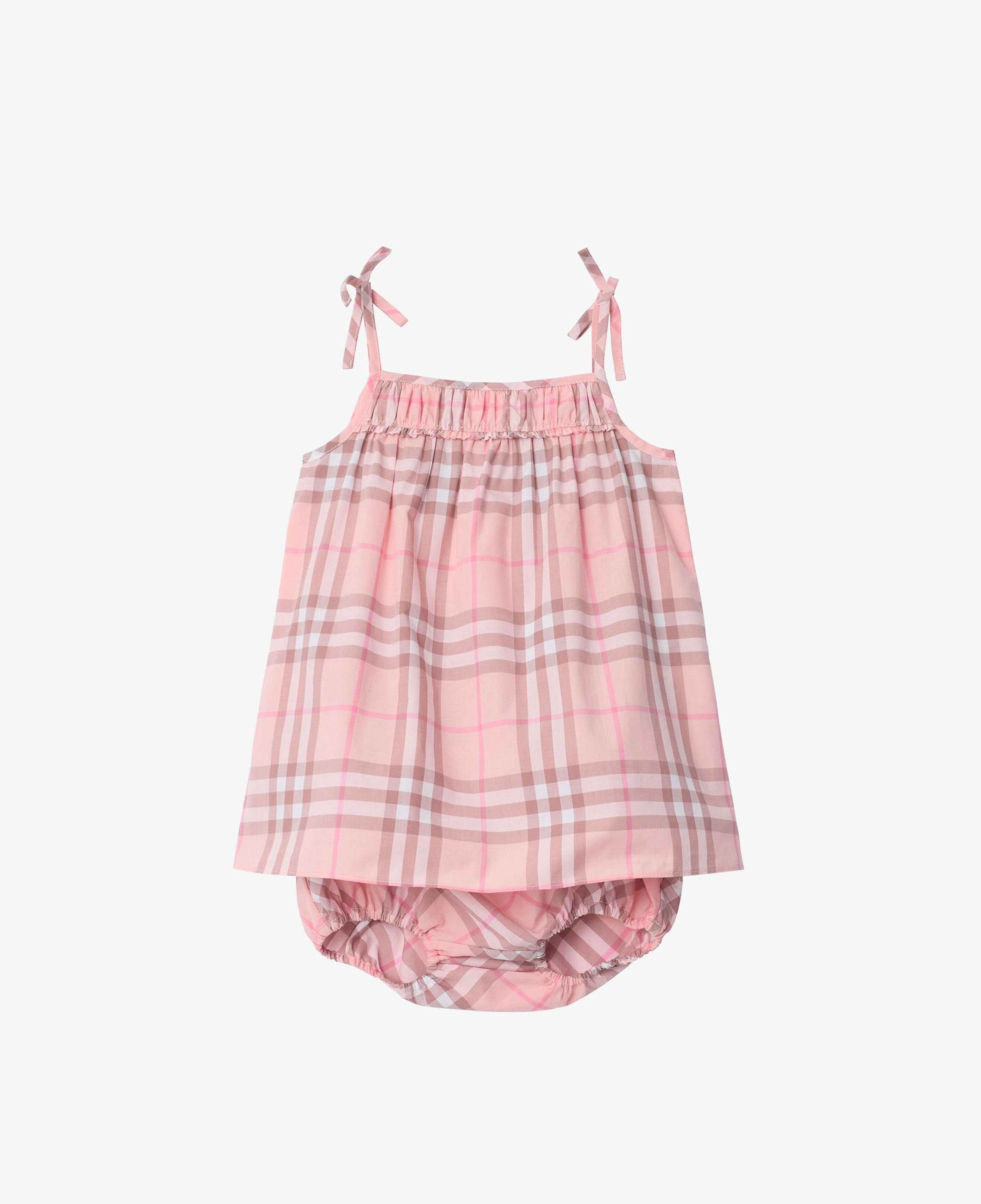 Burberry Check Cotton Çocuk Pembe Elbise