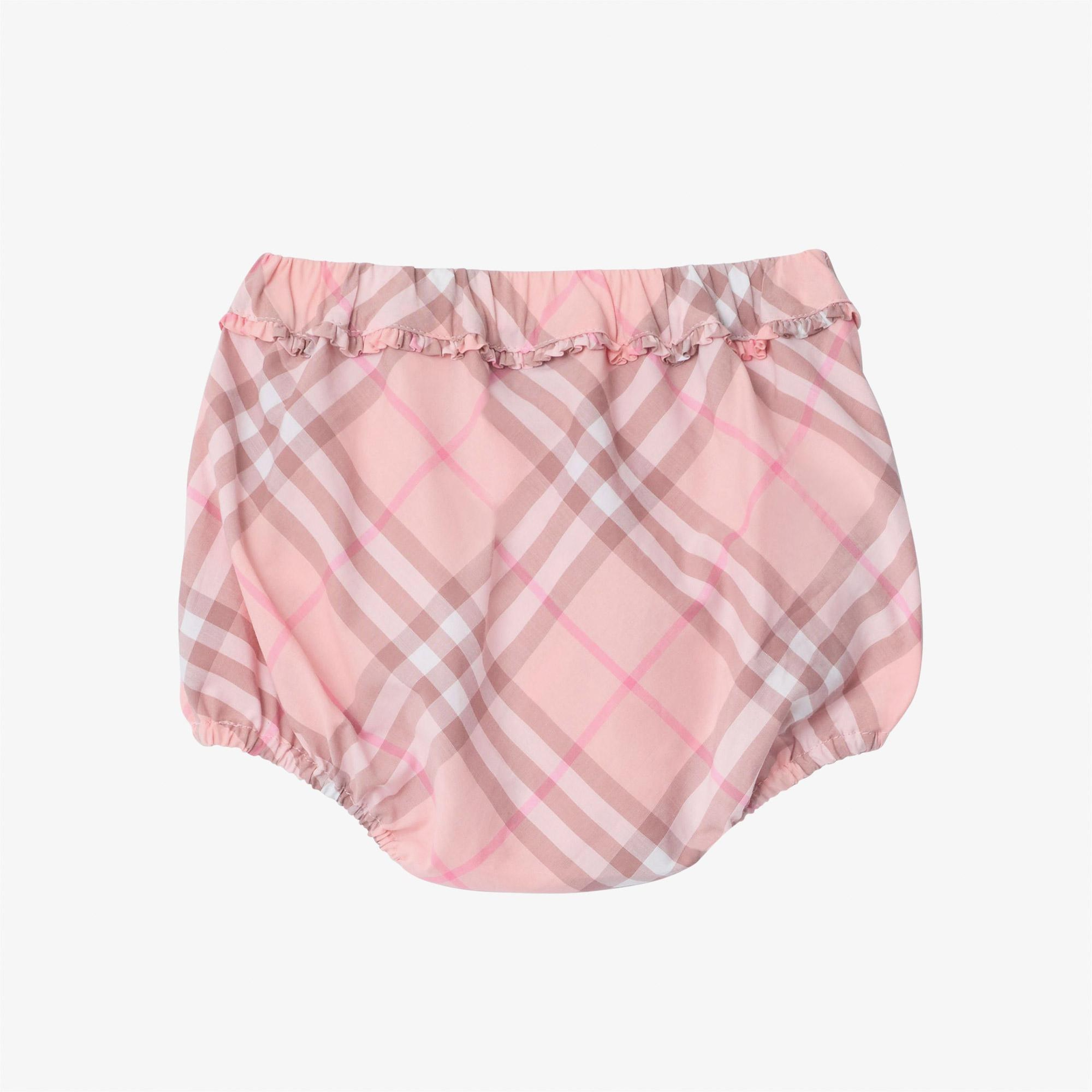 Burberry Check Cotton Çocuk Pembe Elbise