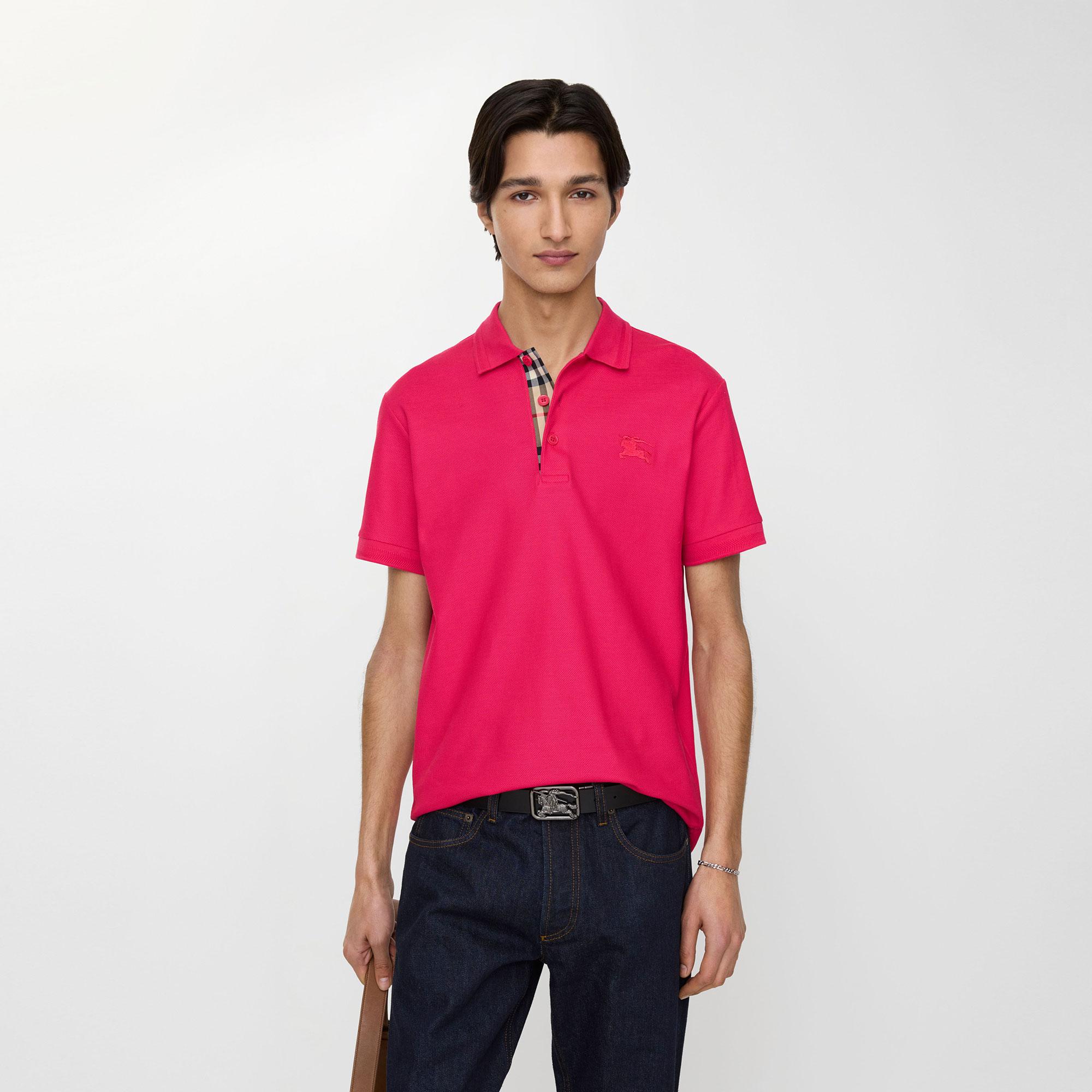 Burberry Cotton Erkek Kırmızı Polo