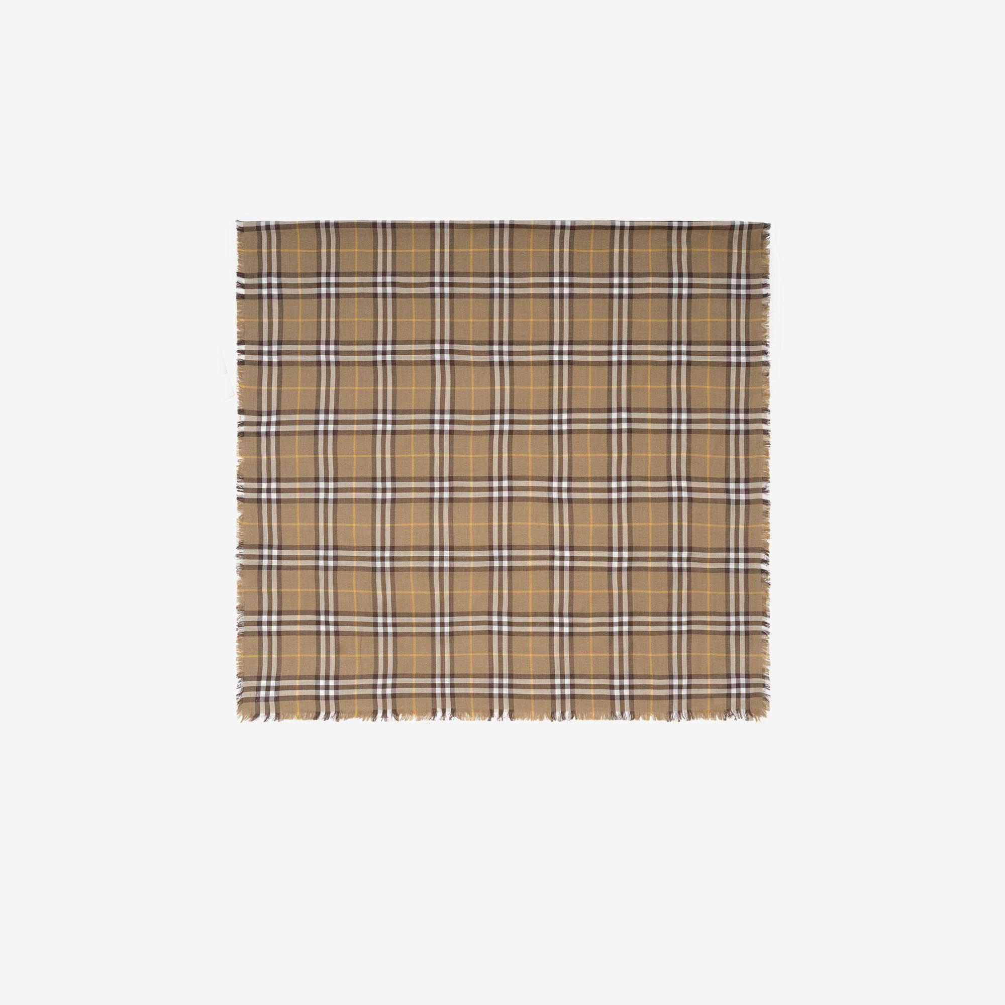 Burberry Check Cashmere Silk Kadın Kahverengi Atkı