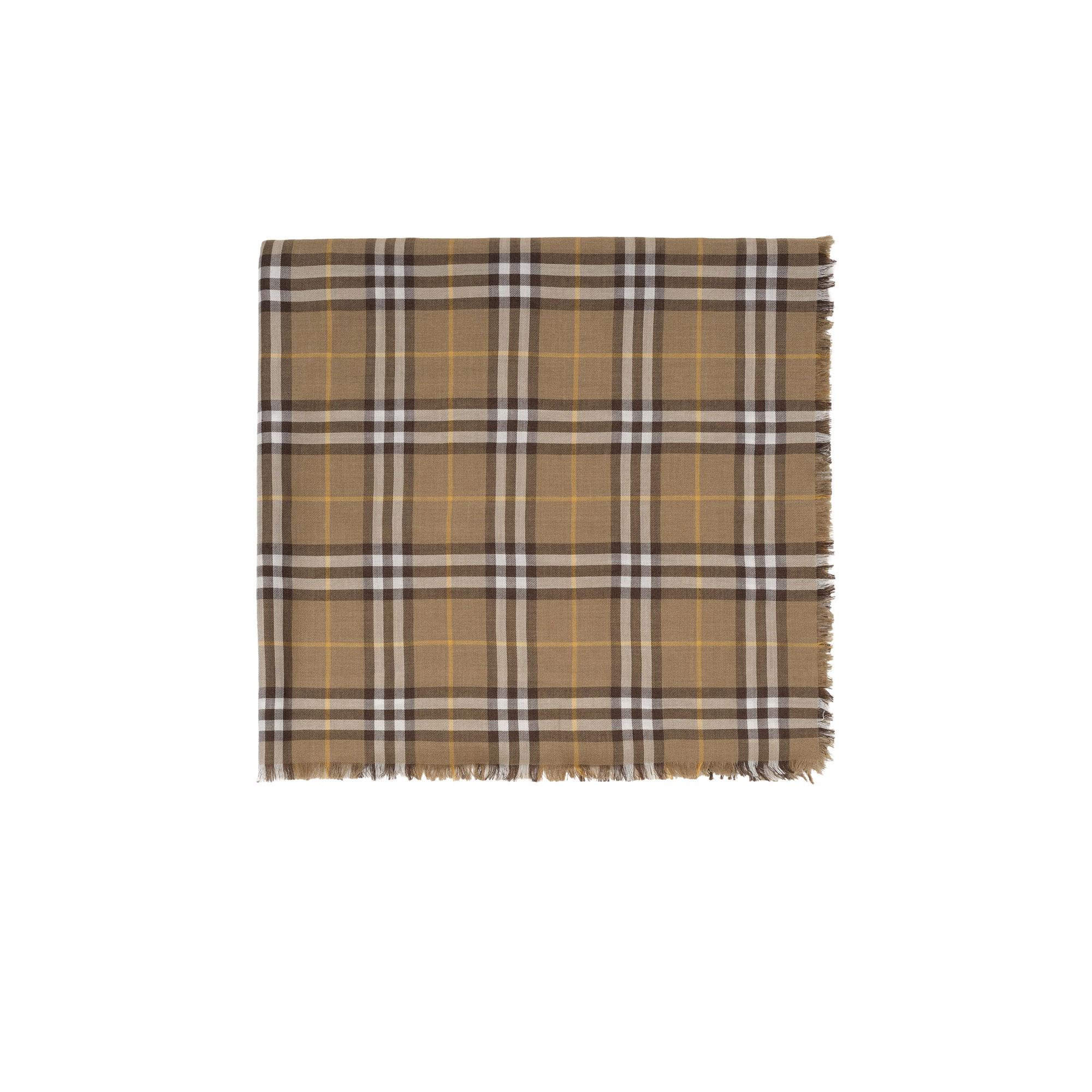 Burberry Check Cashmere Silk Kadın Kahverengi Atkı