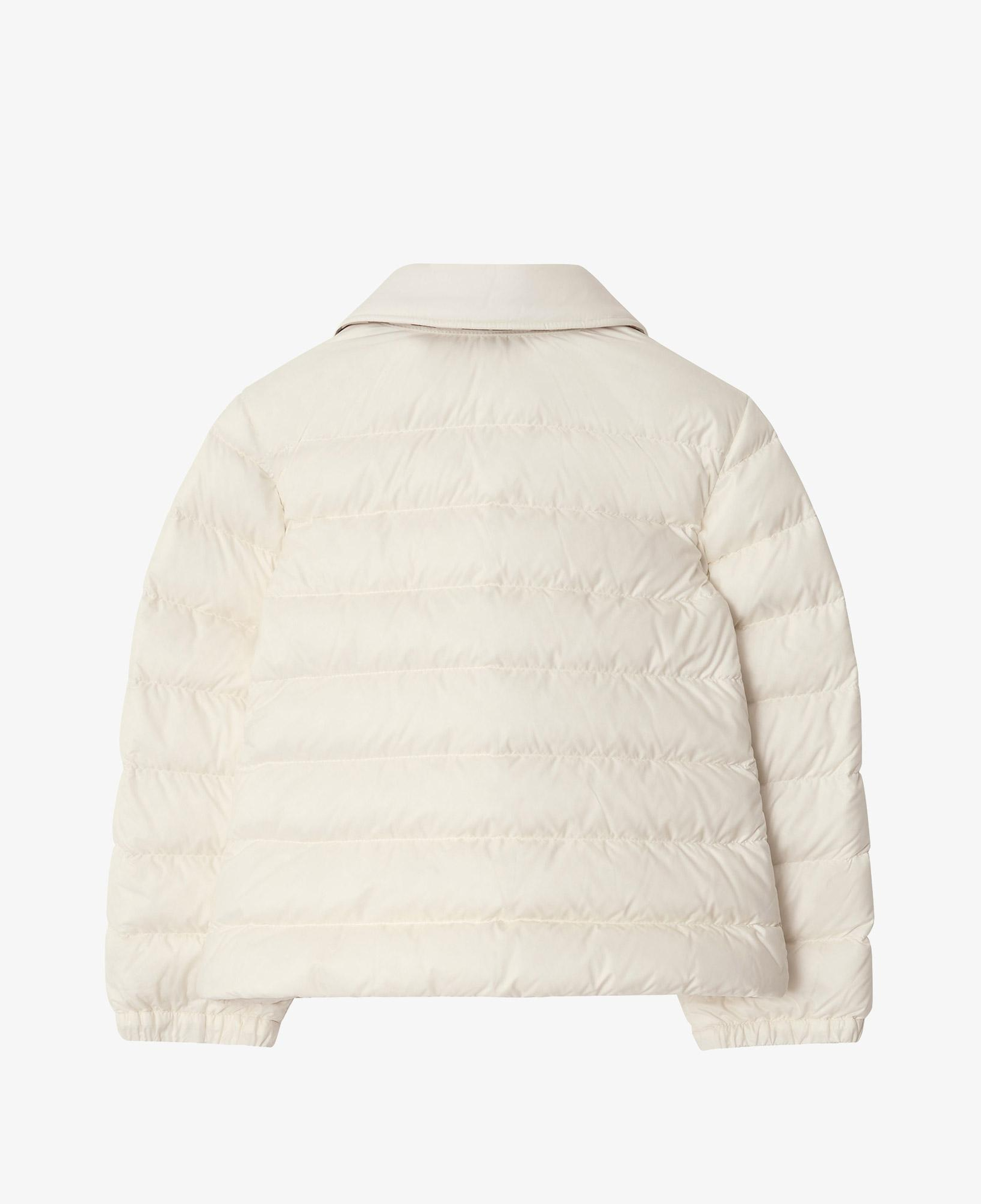 Burberry Checker-Tape Nylon Puffer Çocuk Beyaz Mont