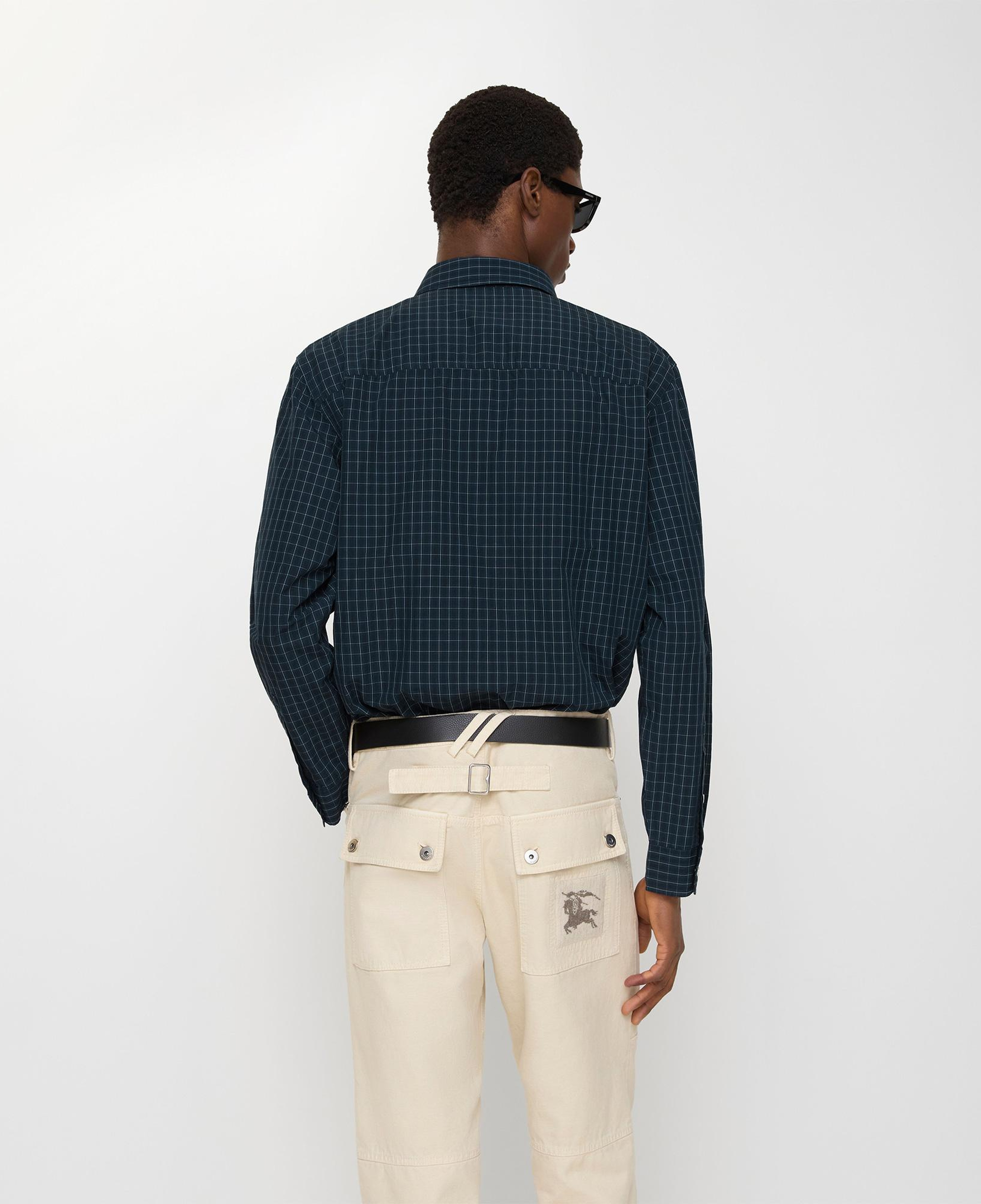 Burberry Check Cotton Erkek Mavi Gömlek