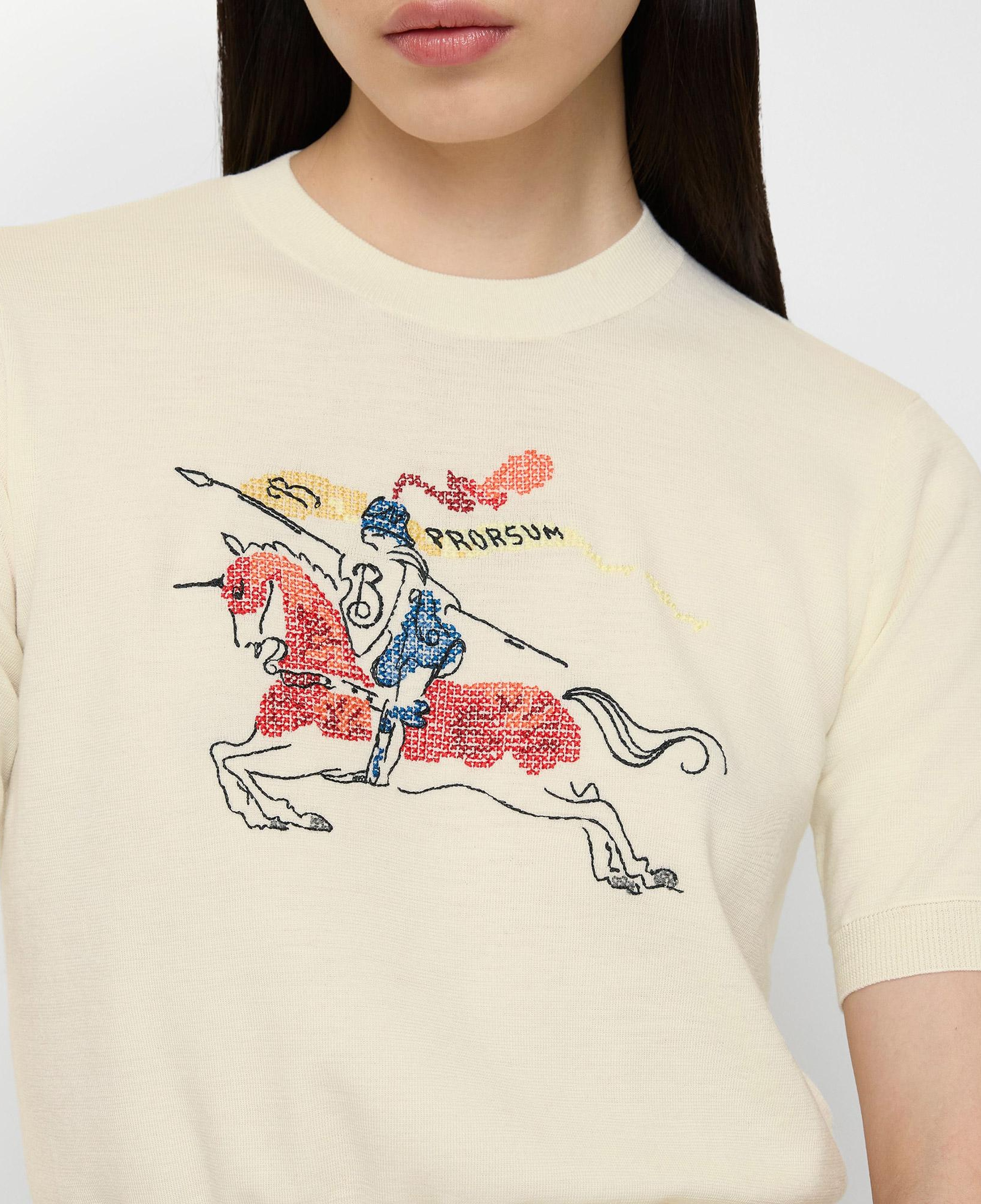 Burberry Cross Stitch Ekd Wool Kadın Beyaz Trıko