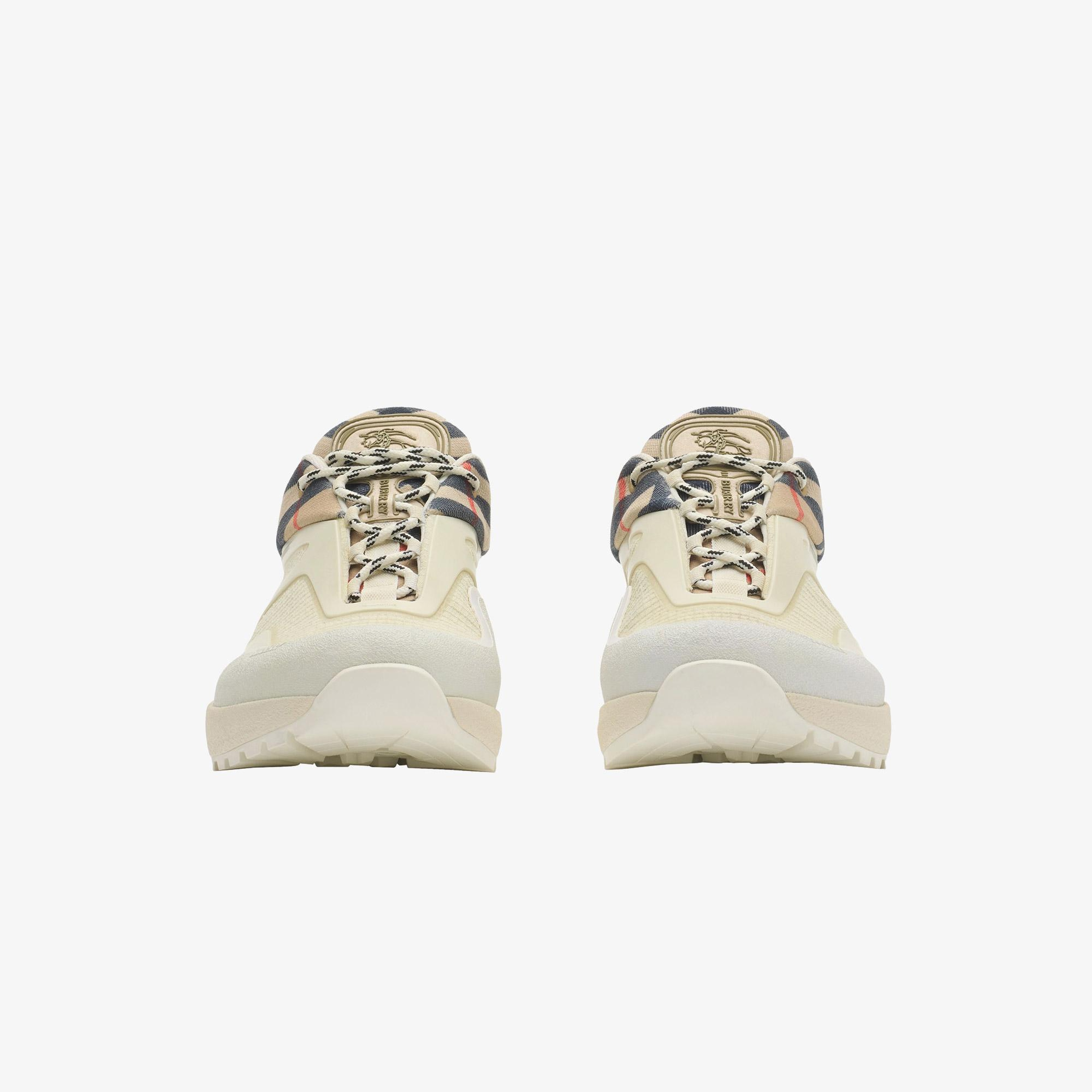 Burberry Check And Mesh Discover Erkek Krem Sneaker