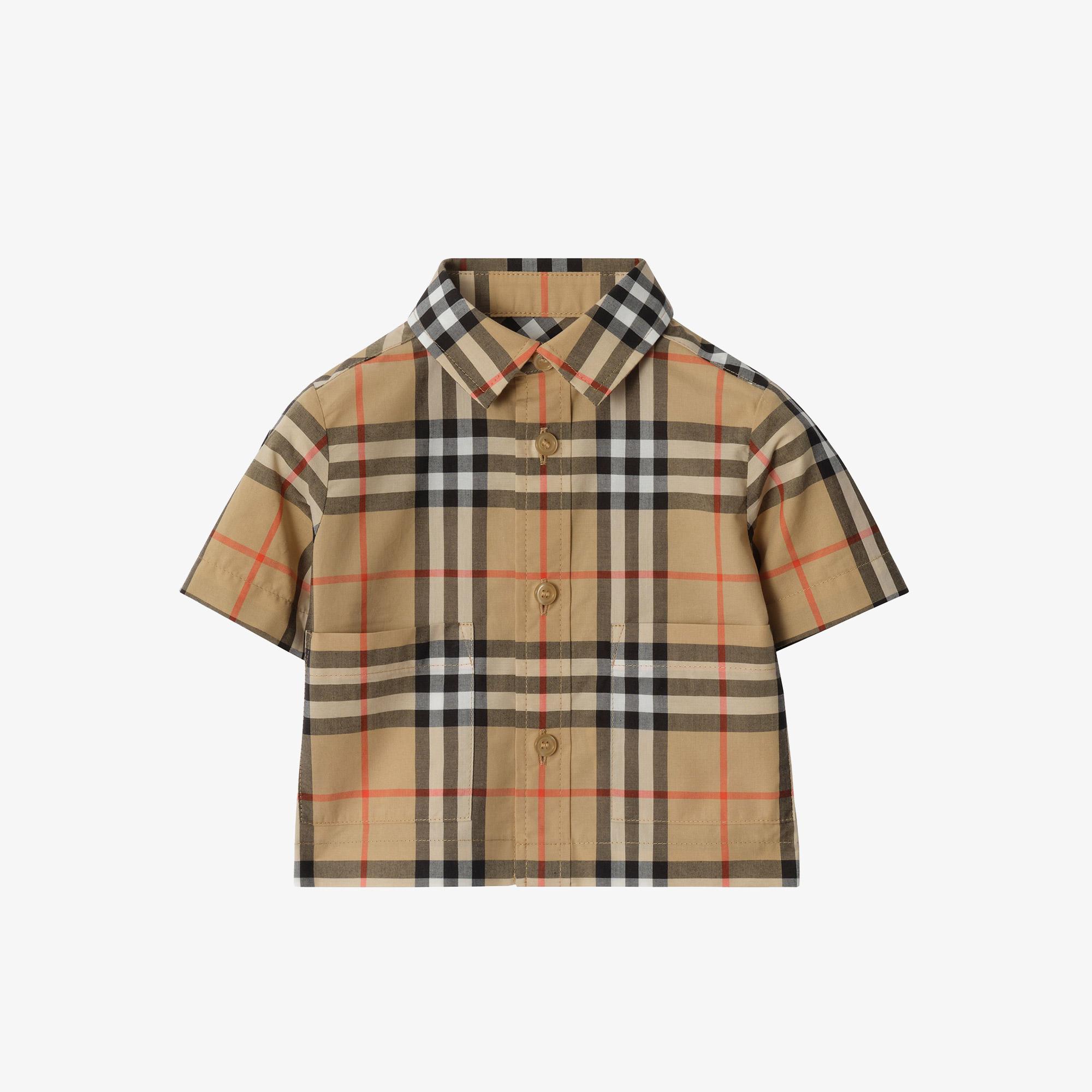 Burberry Check Cotton Çocuk Bej Bebek Seti