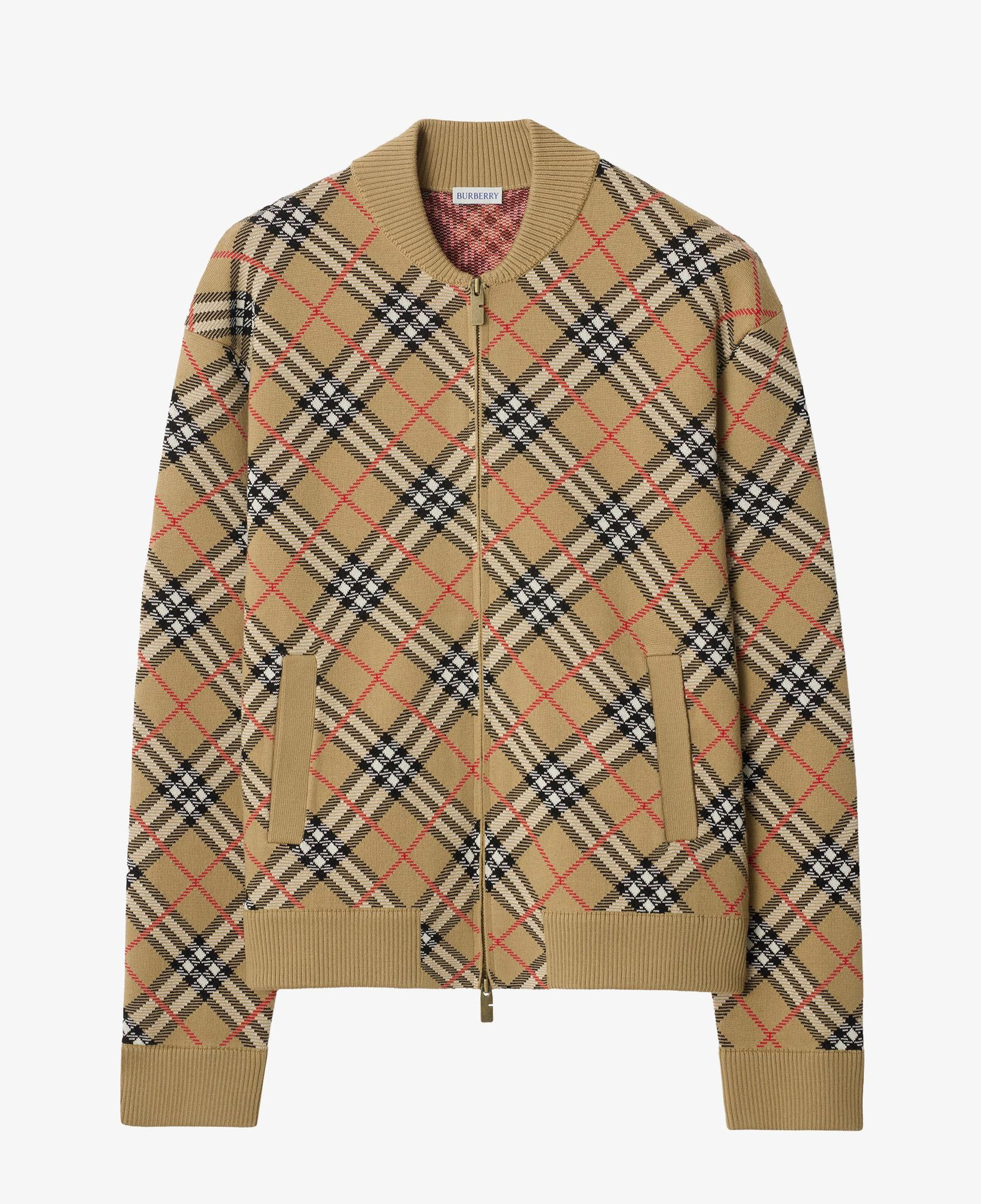 Burberry Check Cotton Wool Bomber Erkek Bej Hırka