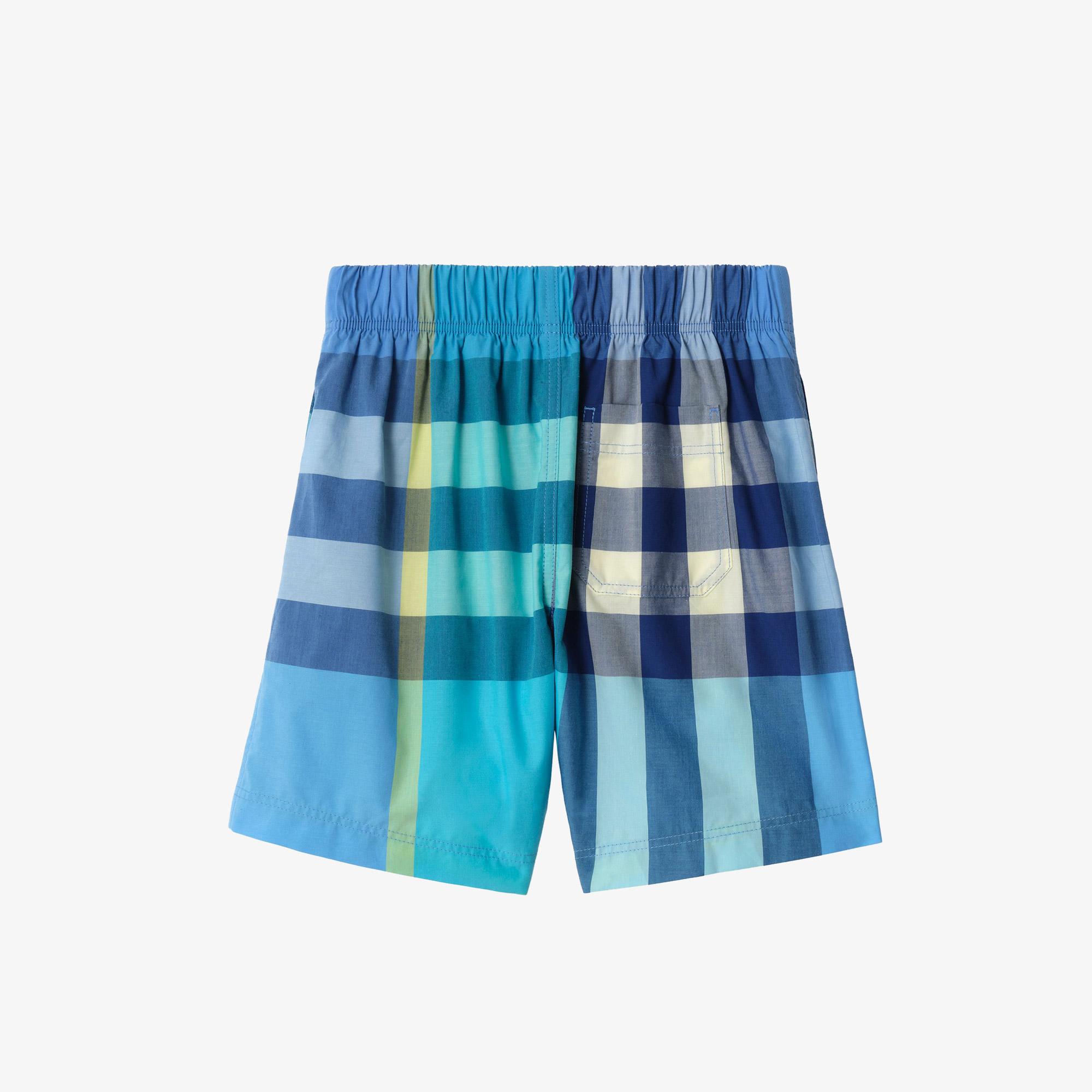 Burberry Check Cotton Çocuk Mavi Şort