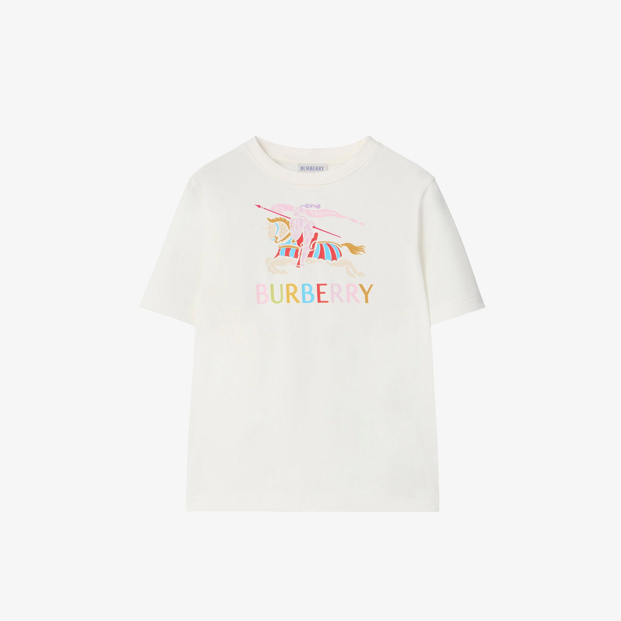 Burberry Multicolour Ekd Cotton Çocuk Beyaz T-Shirt