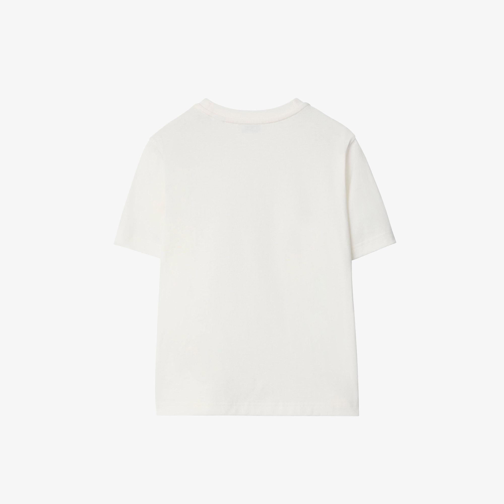 Burberry Multicolour Ekd Cotton Çocuk Beyaz T-Shirt