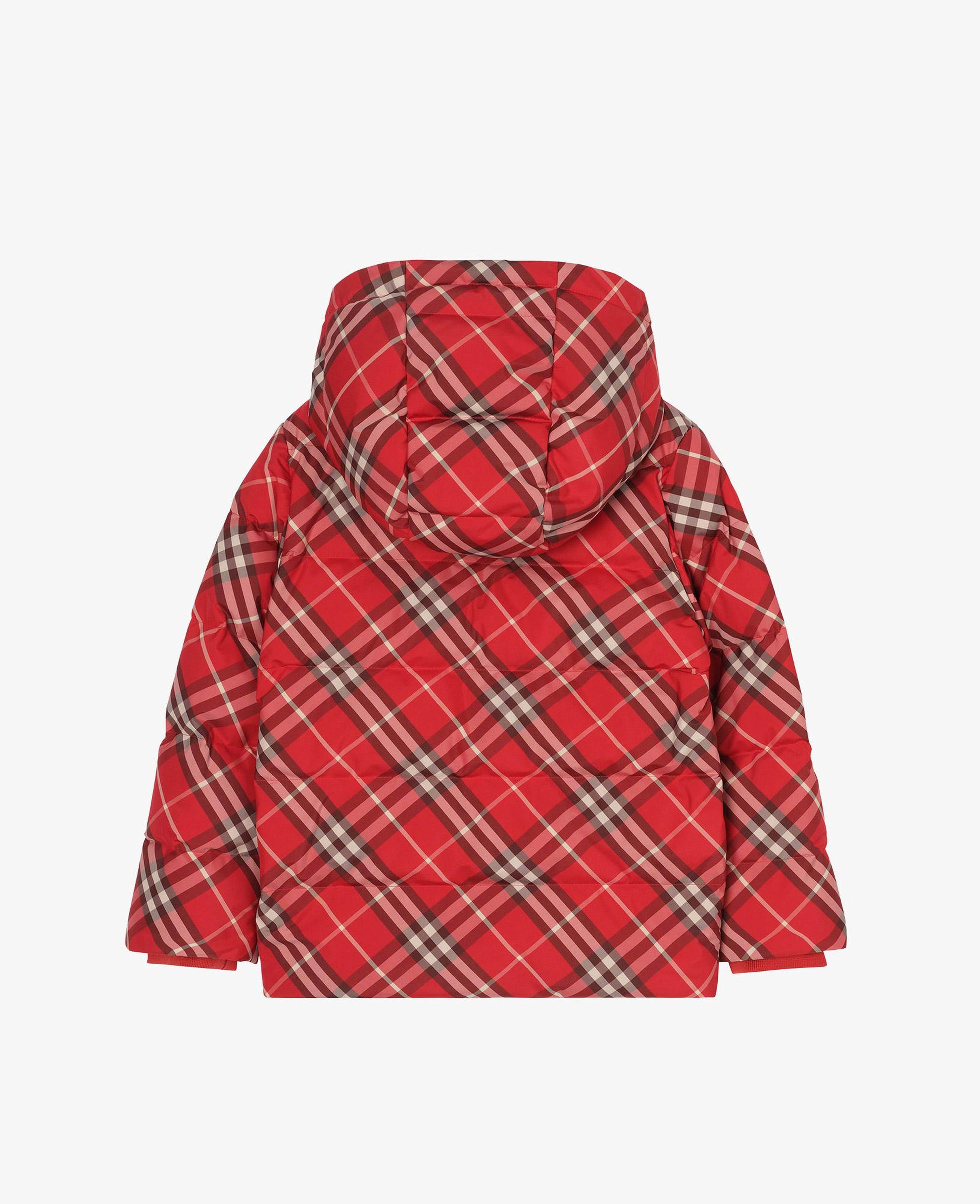 Burberry Check Hooded Puffer Çocuk Kırmızı Mont