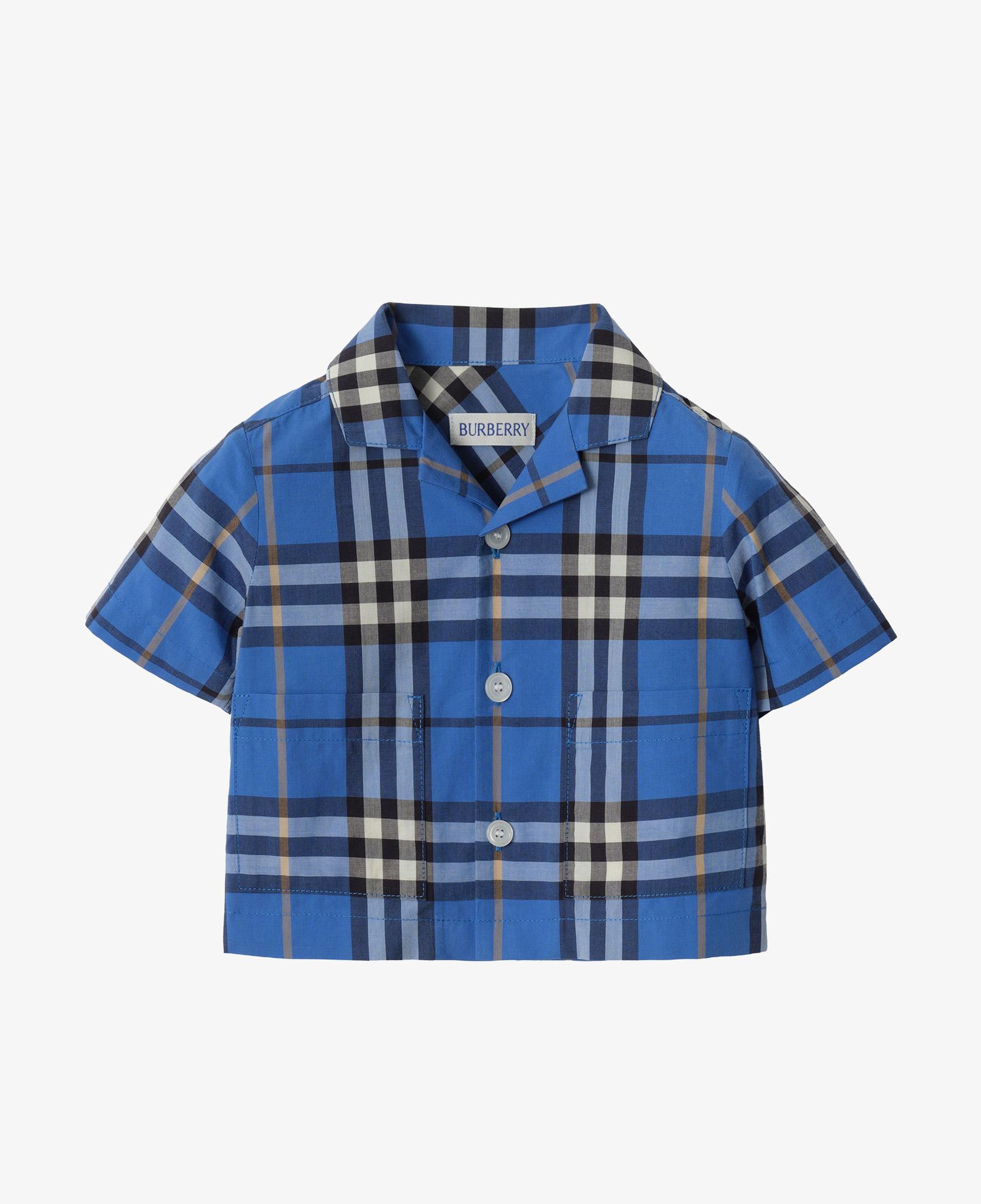 Burberry Check Cotton Çocuk Mavi Bebek Seti