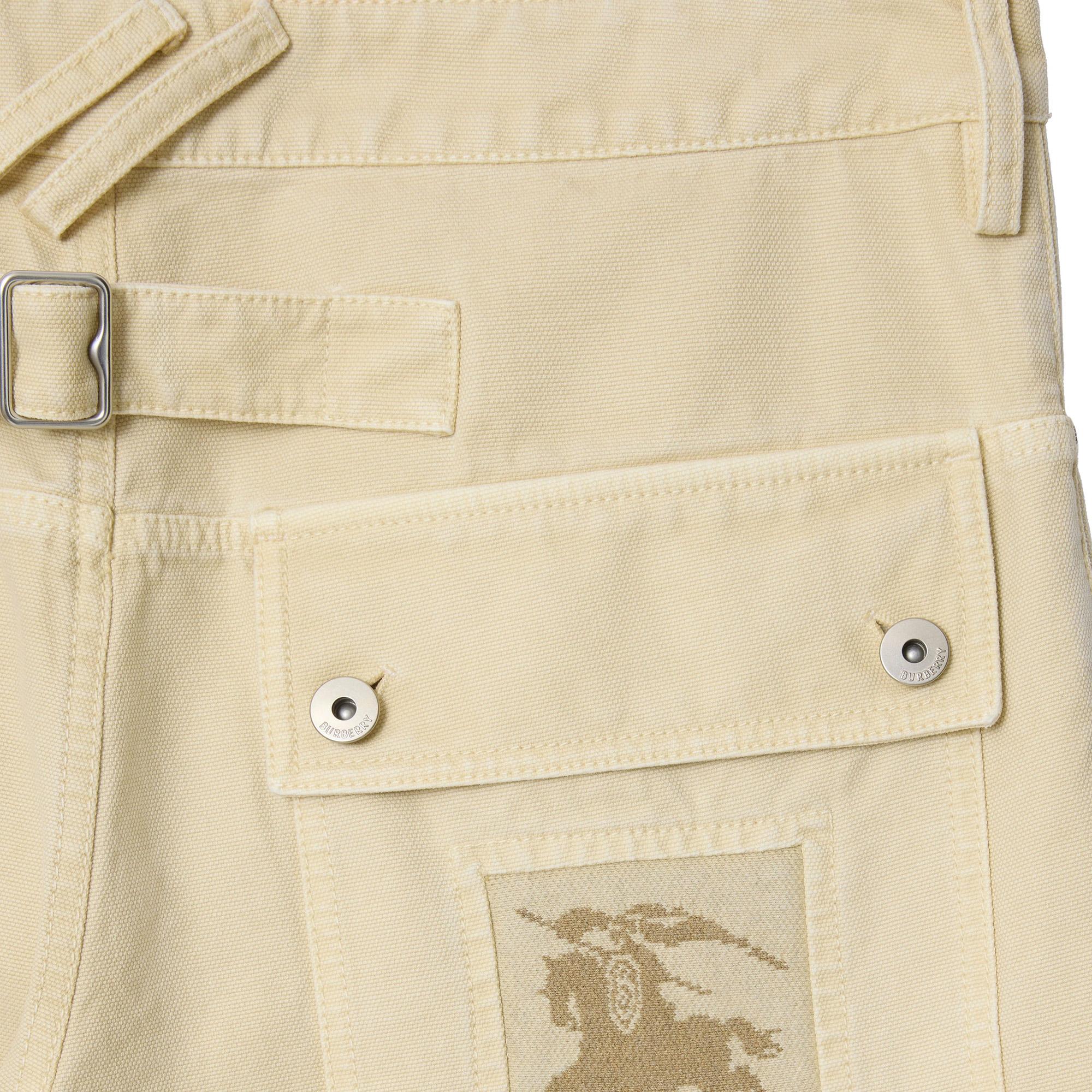 Burberry Cotton Canvas Workwear Erkek Krem Pantolon