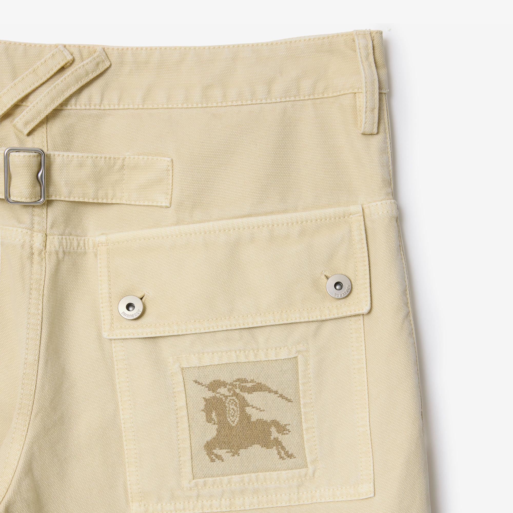 Burberry Cotton Canvas Workwear Erkek Krem Pantolon