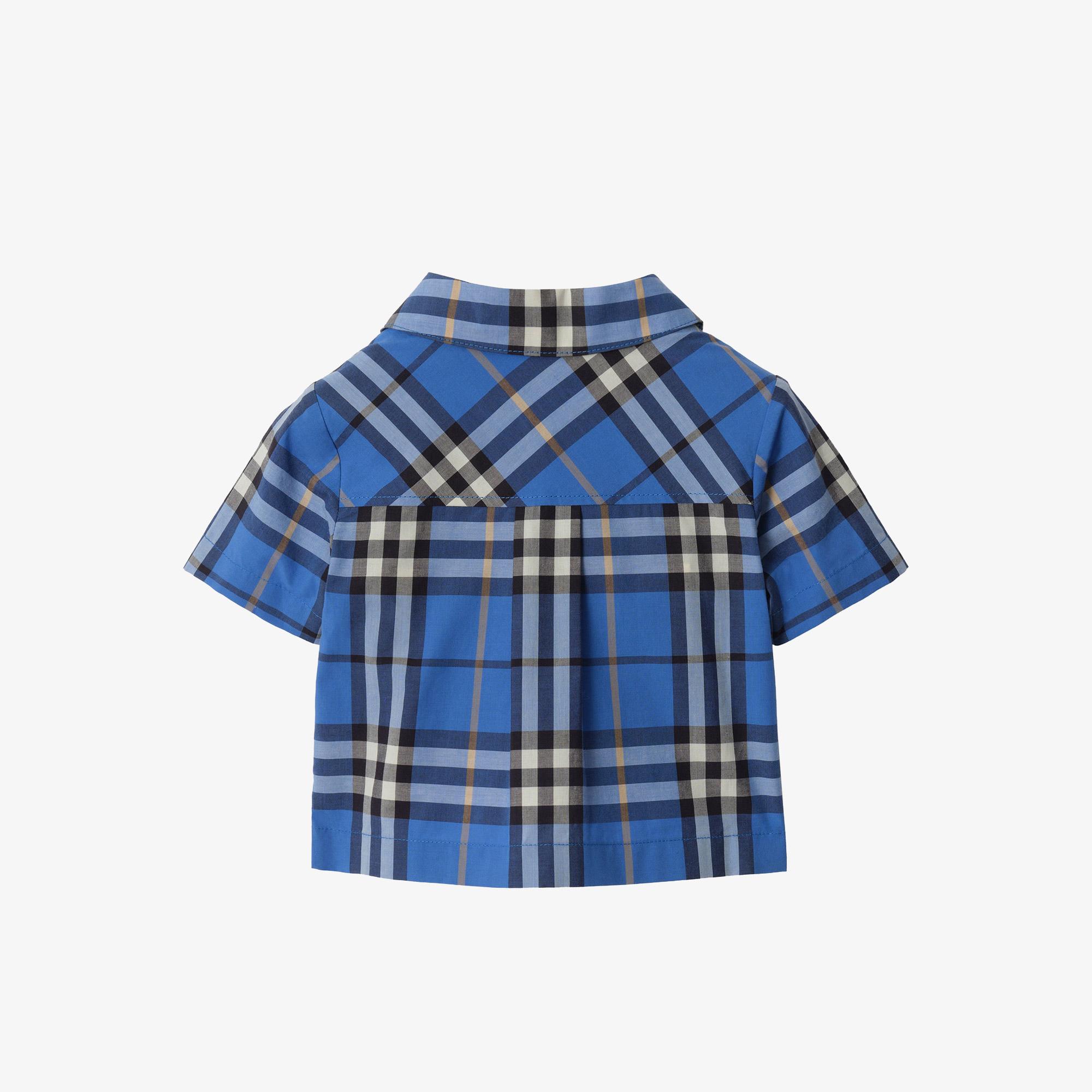 Burberry Check Cotton Çocuk Mavi Bebek Seti
